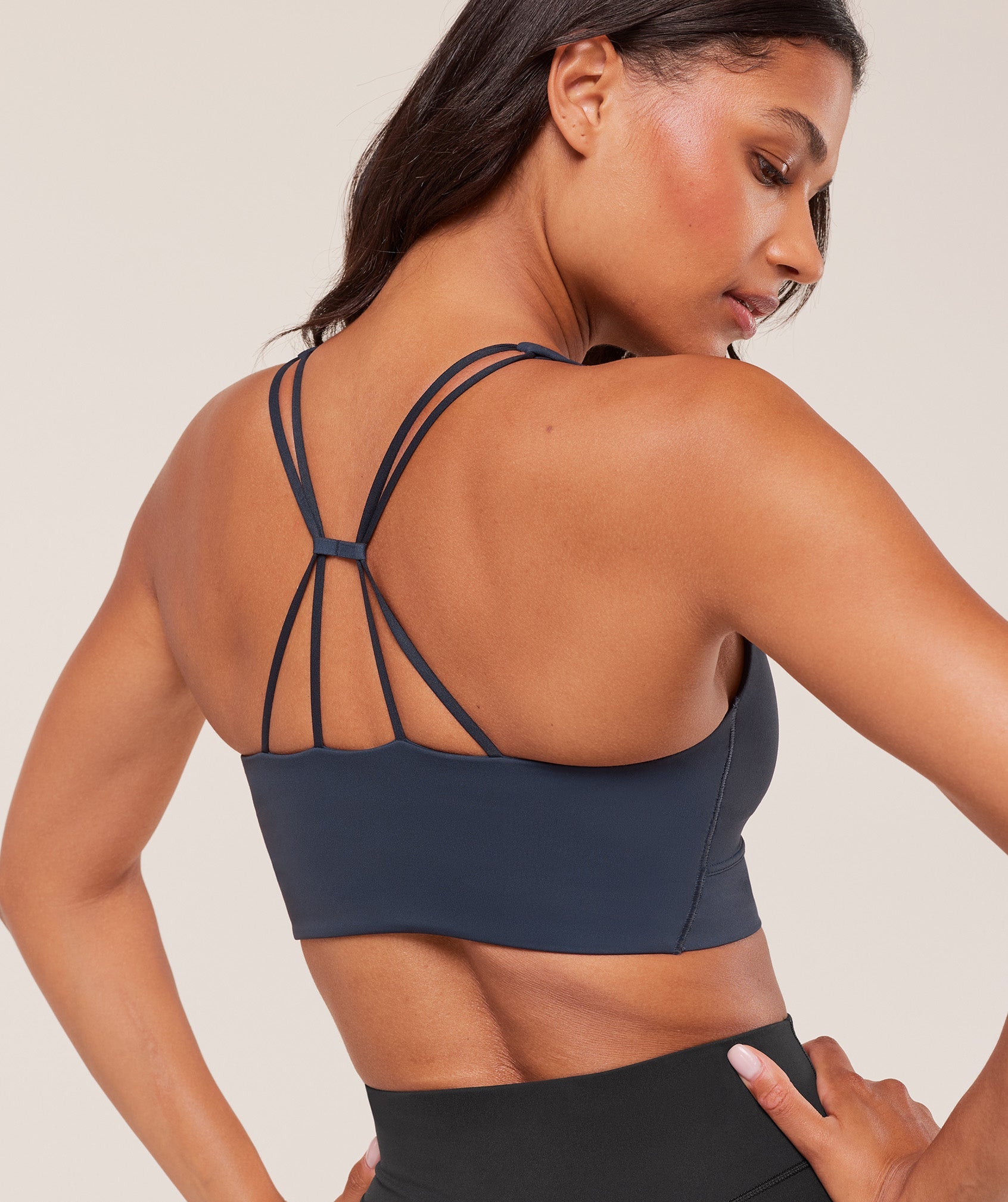 Women's Gymshark Cross Over Sports Bra Heavy Blue