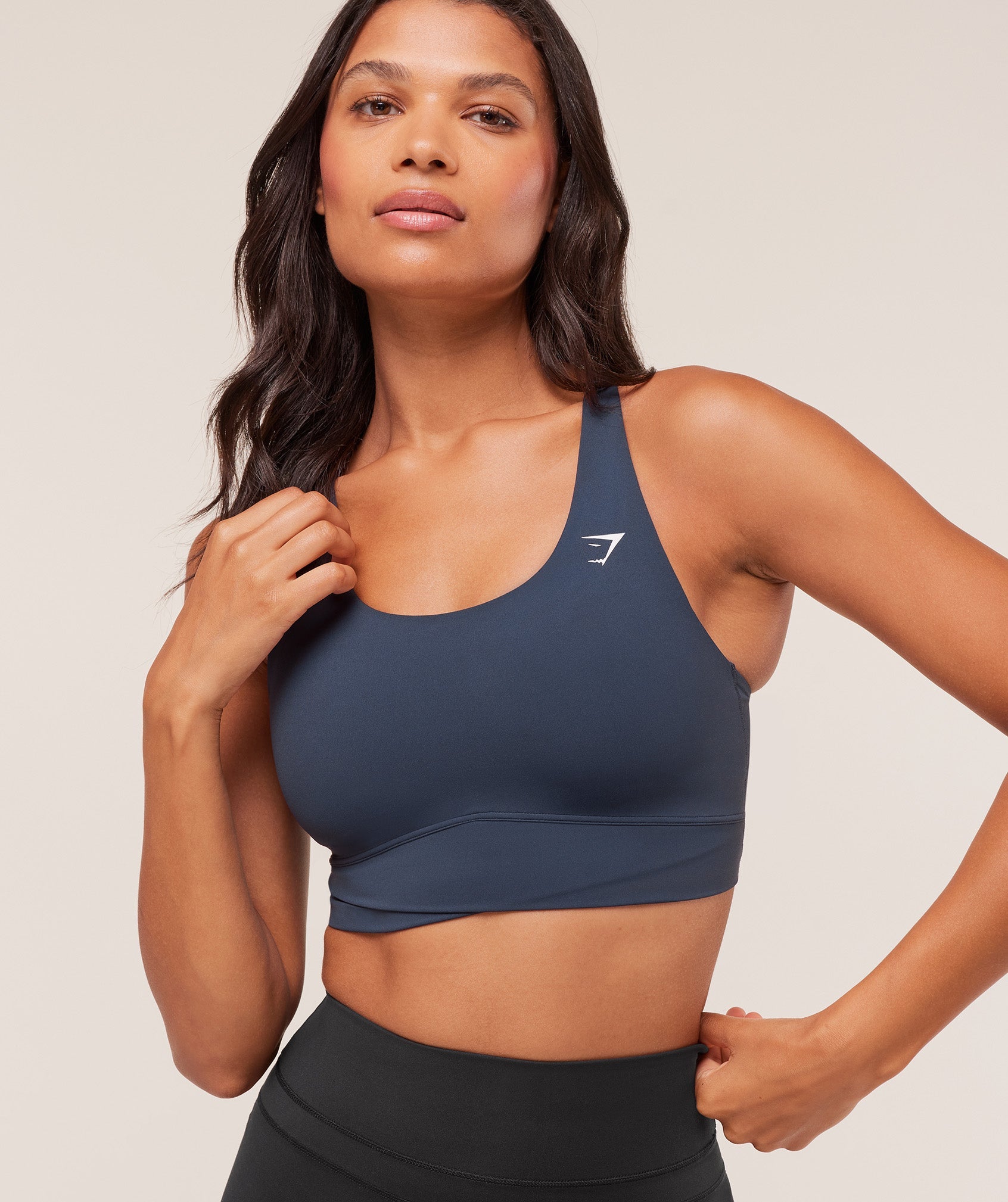 Women's Gymshark Cross Over Sports Bra Heavy Blue