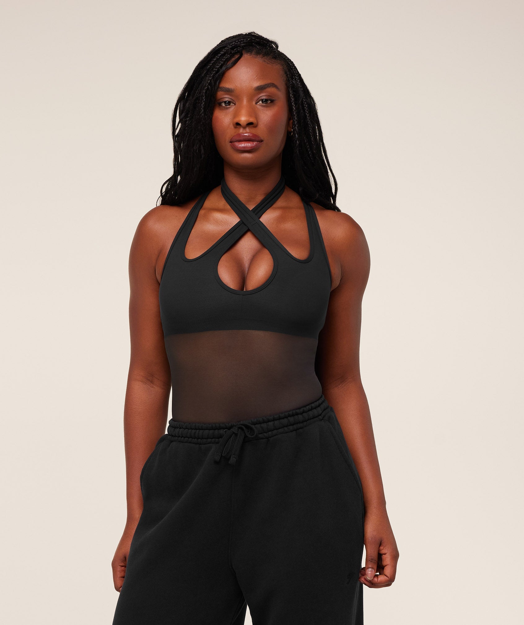 Women's Gymshark Dark Energy Mesh Tank Gs Black