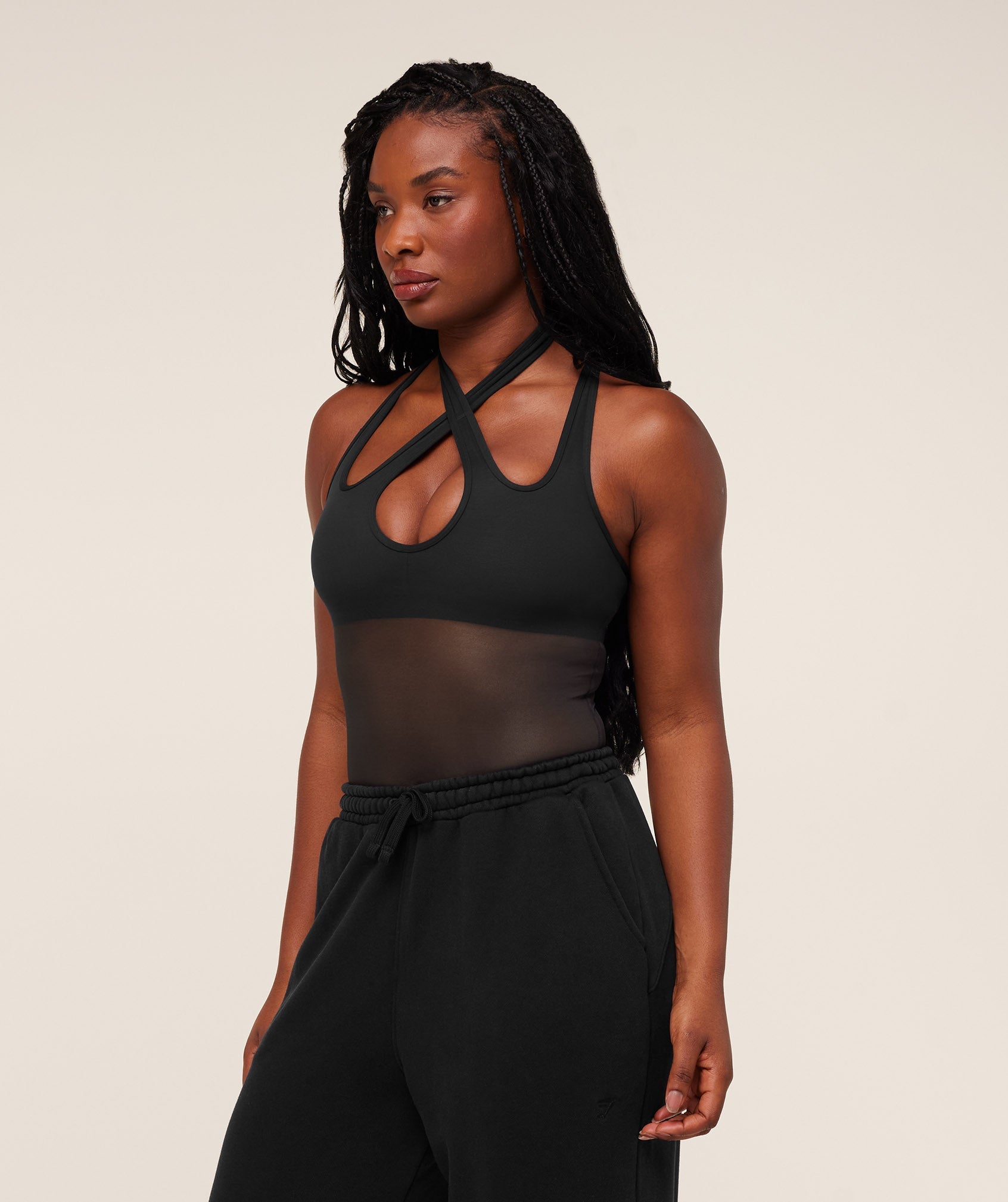Women's Gymshark Dark Energy Mesh Tank Gs Black