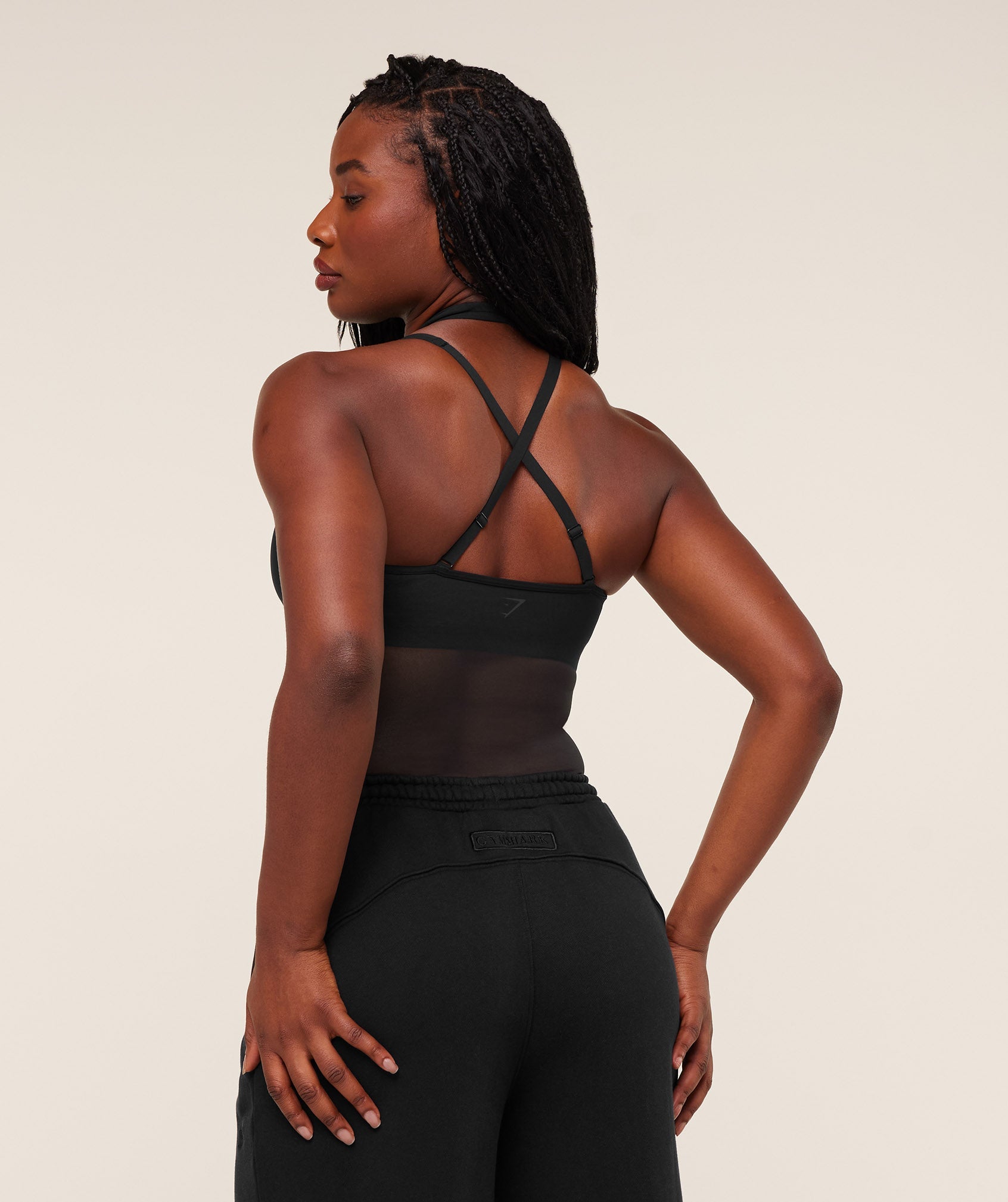 Women's Gymshark Dark Energy Mesh Tank Gs Black