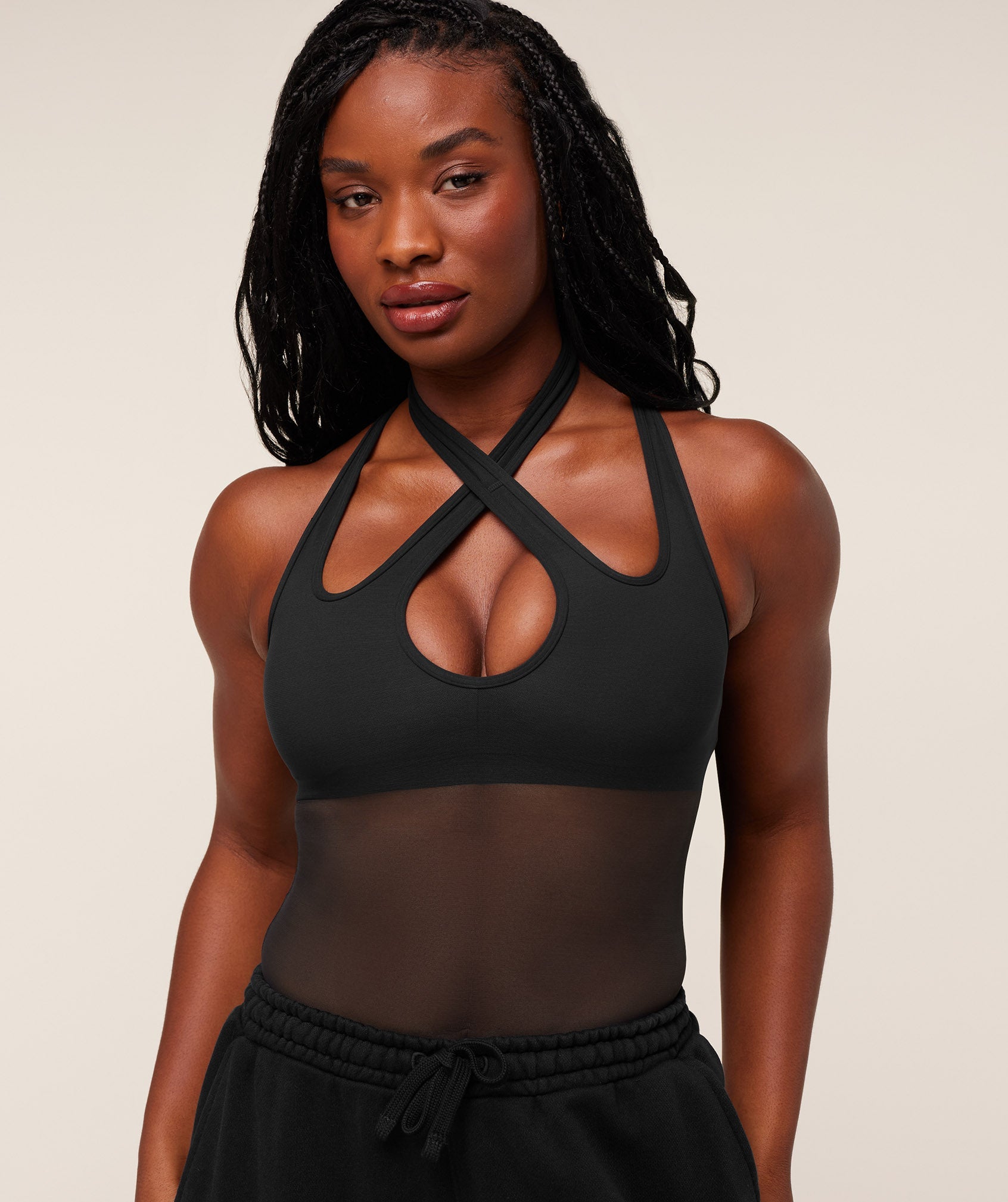 Women's Gymshark Dark Energy Mesh Tank Gs Black