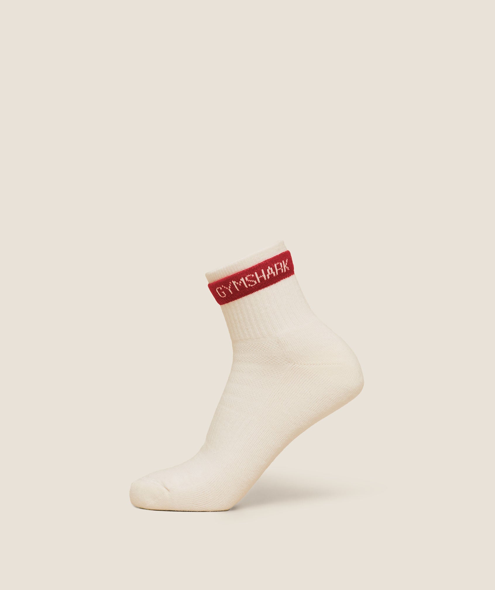 Women's Gymshark Double Cuffed Socks Single Soft White