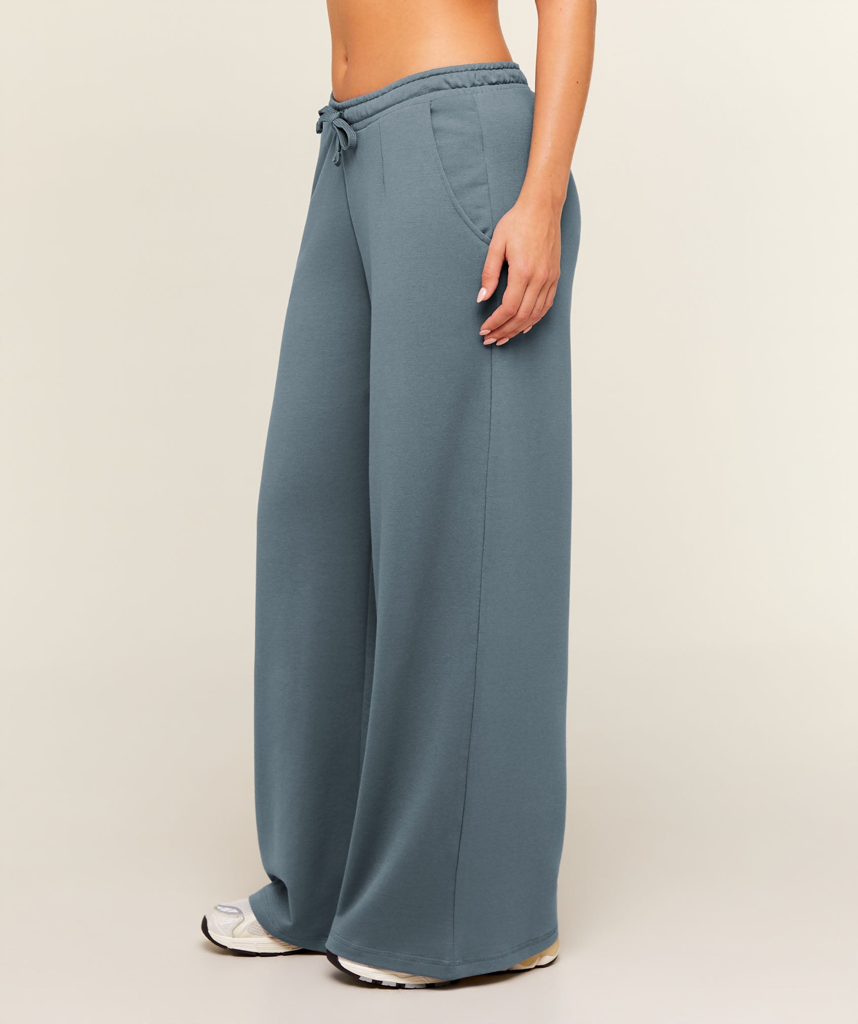 Women's Gymshark Lightweight Wide Leg Pants Regular Iron Blue
