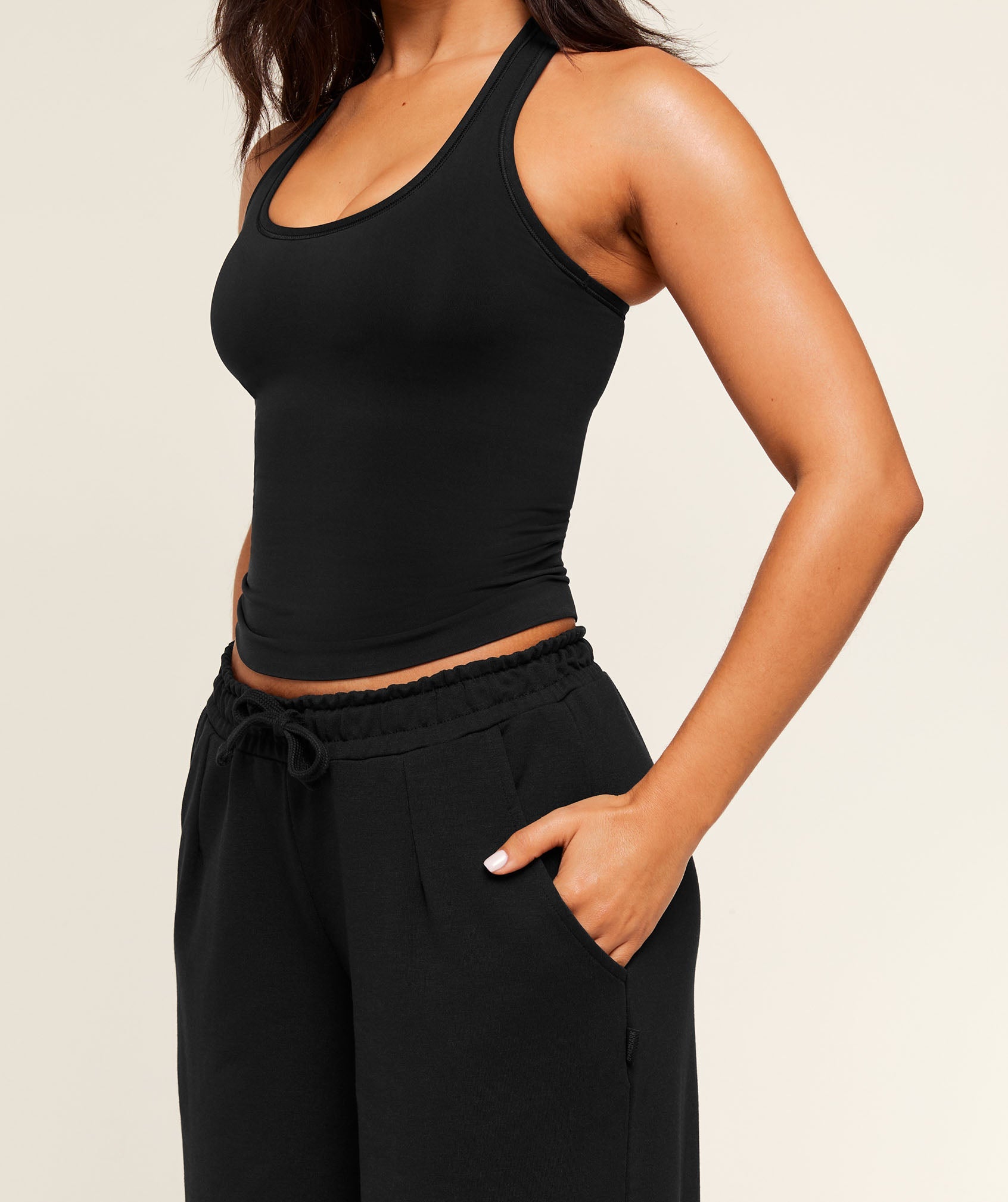 Women's Gymshark Lightweight Wide Leg Pant Short Black
