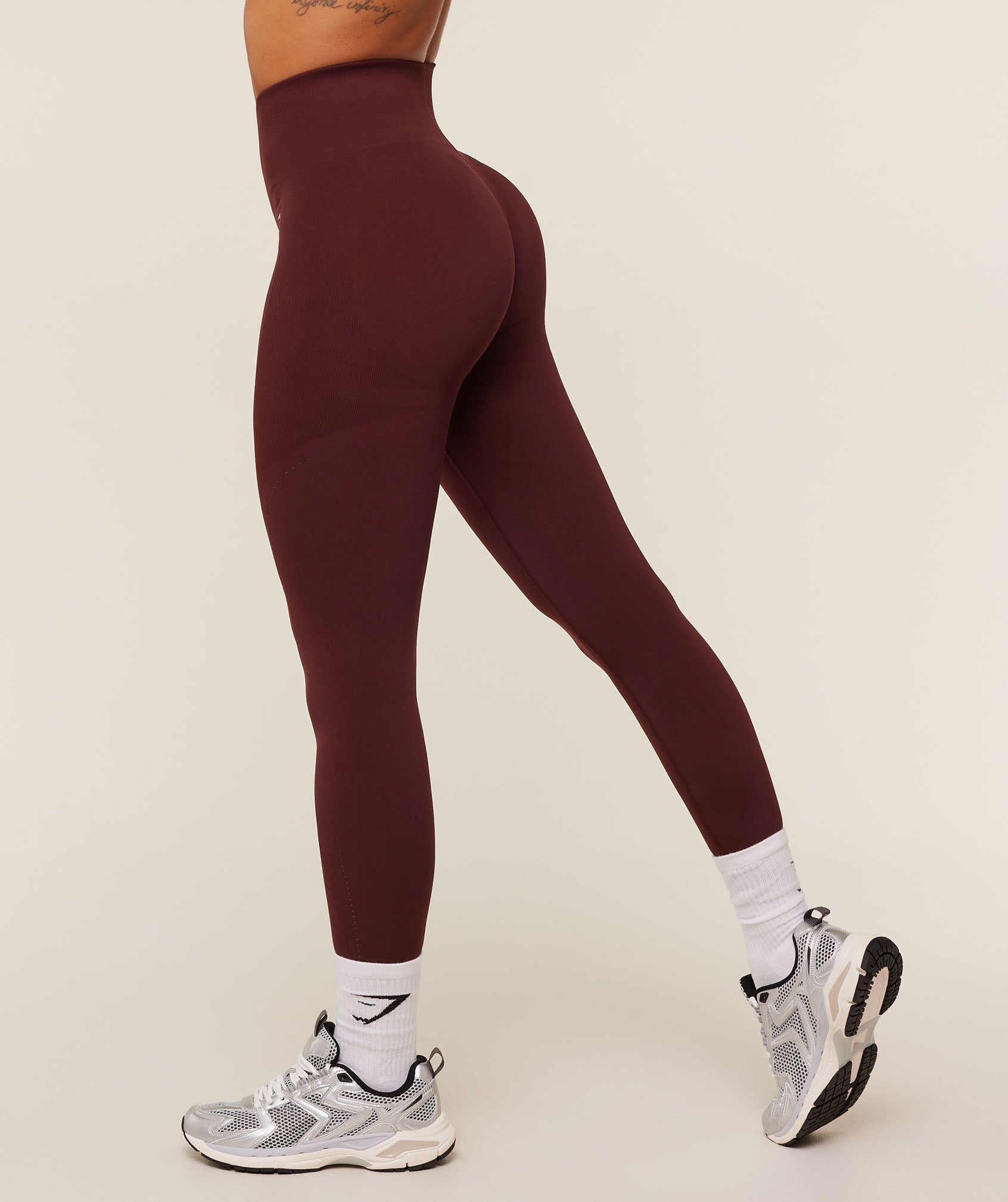 Women's Gymshark Energise Seamless Leggings Rich Maroon