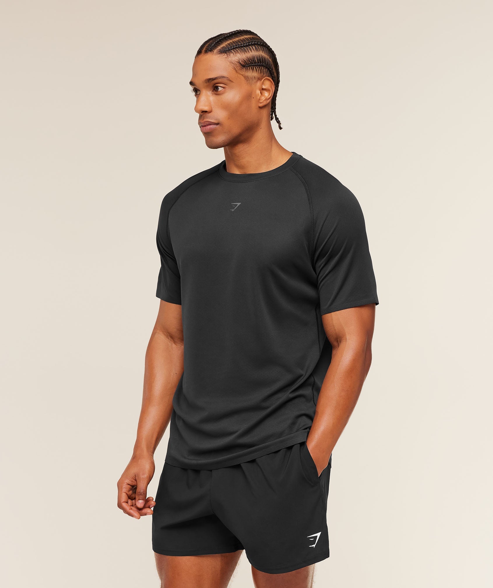 Gymshark Hybrid Engineered Jacquard T-Shirt Black
