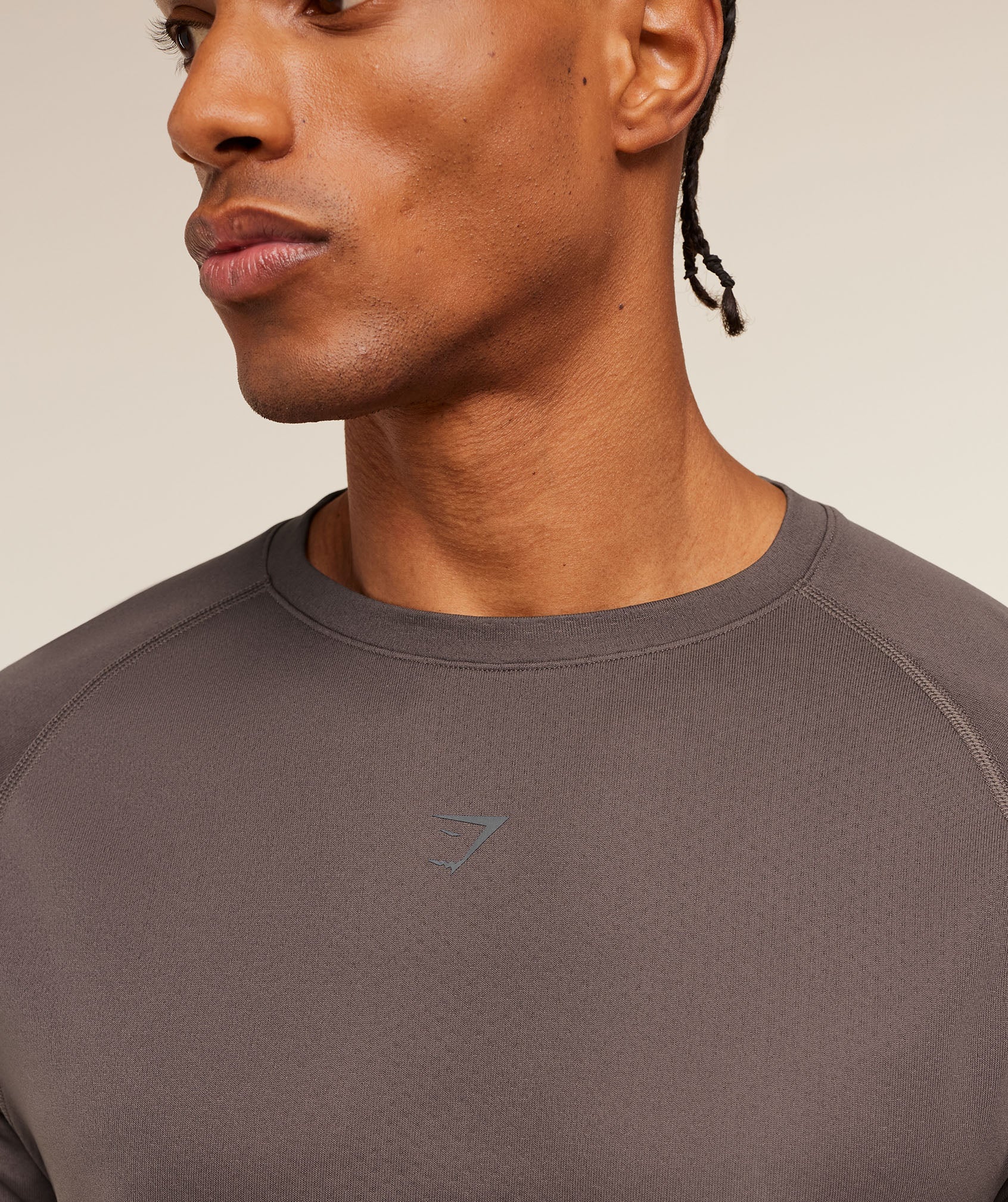 Gymshark Hybrid Engineered Jacquard T-Shirt Cool Brown