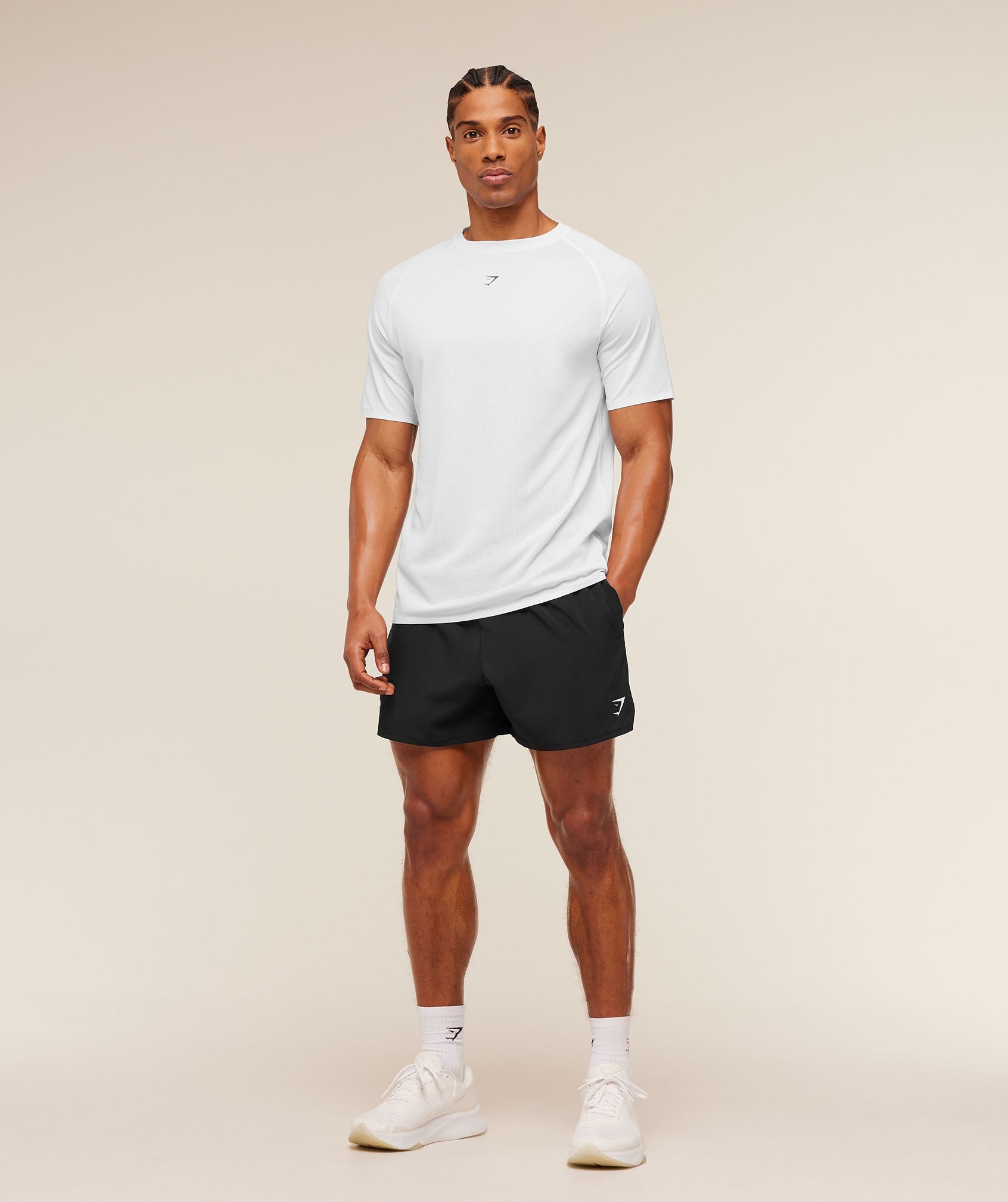 Gymshark Hybrid Engineered Jacquard T-Shirt White