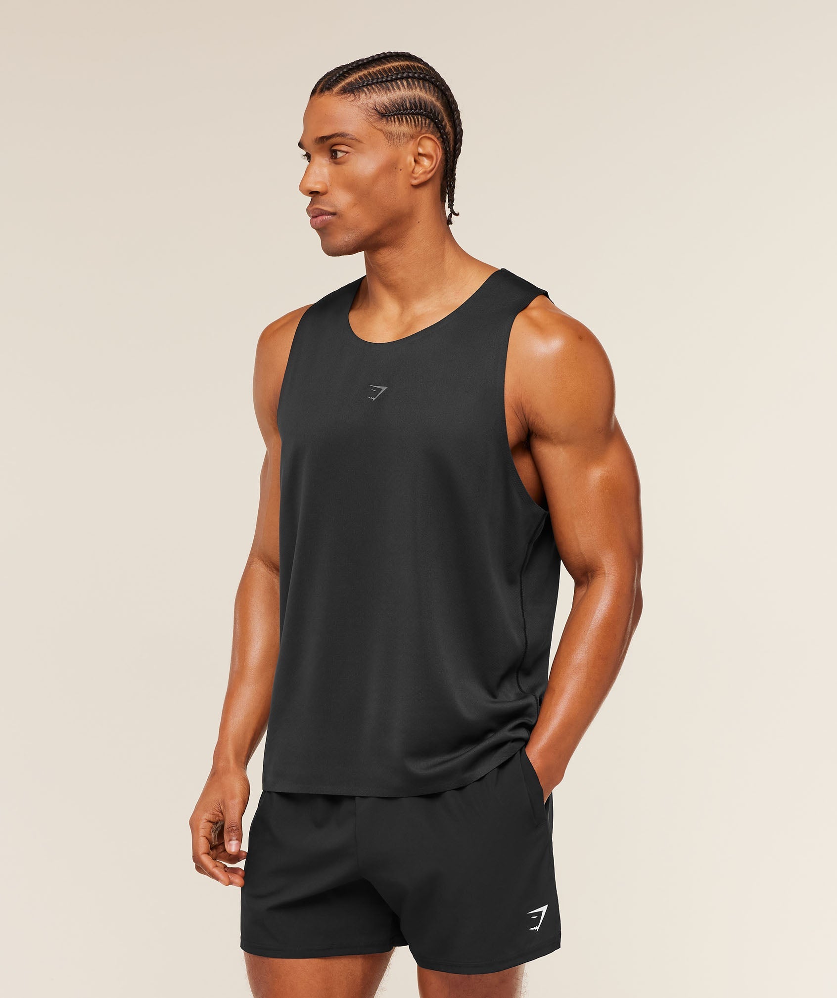 Gymshark Hybrid Engineered Jacquard Tank Black