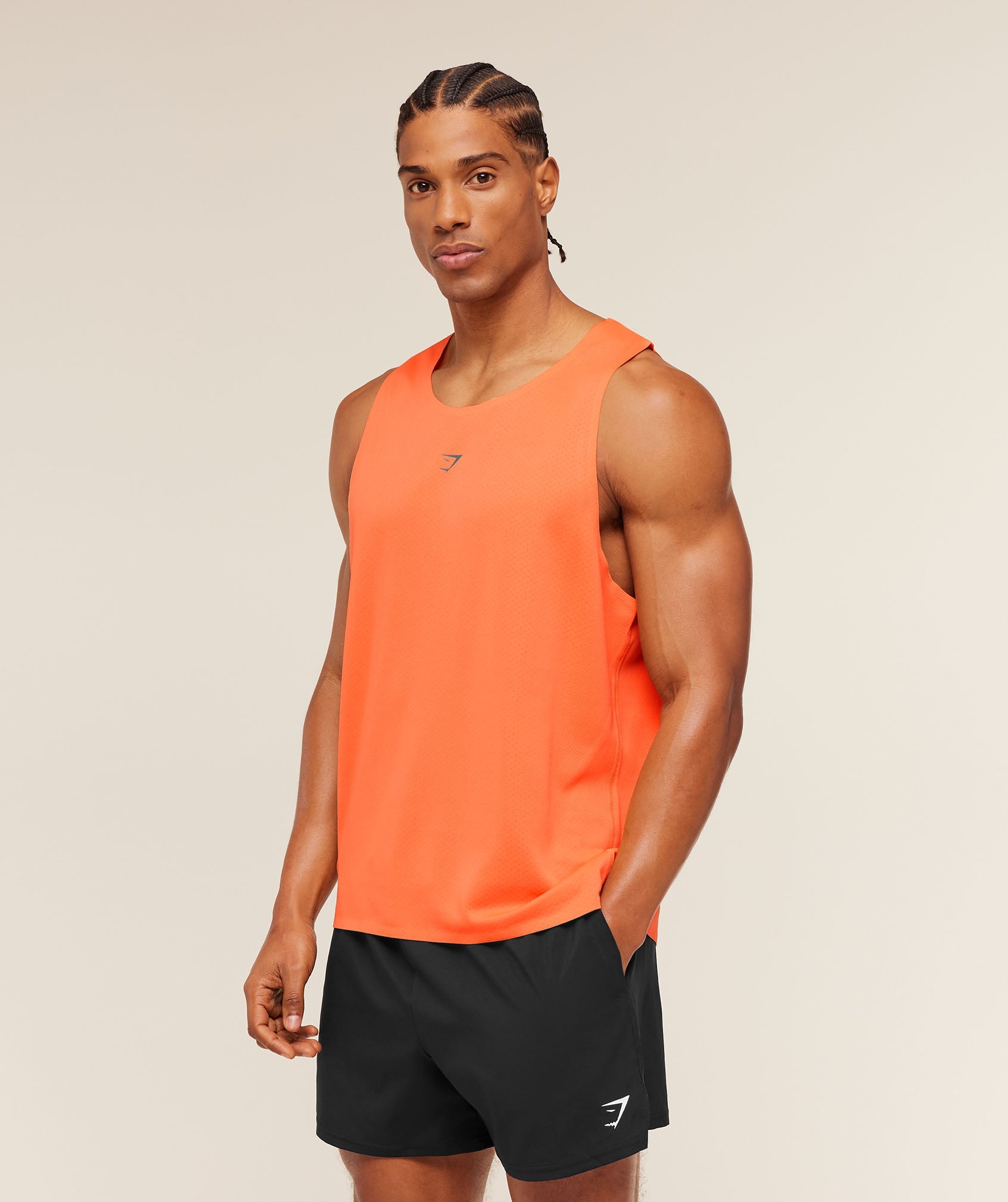 Gymshark Hybrid Engineered Jacquard Tank Dayglow Peach