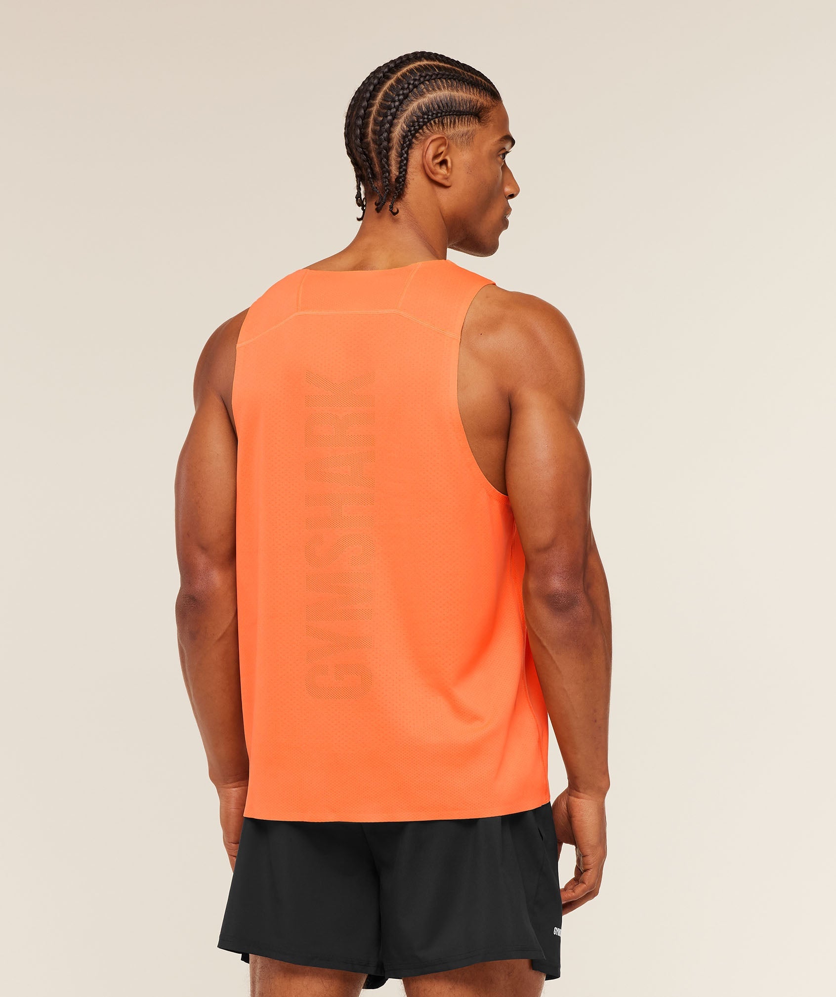 Gymshark Hybrid Engineered Jacquard Tank Dayglow Peach