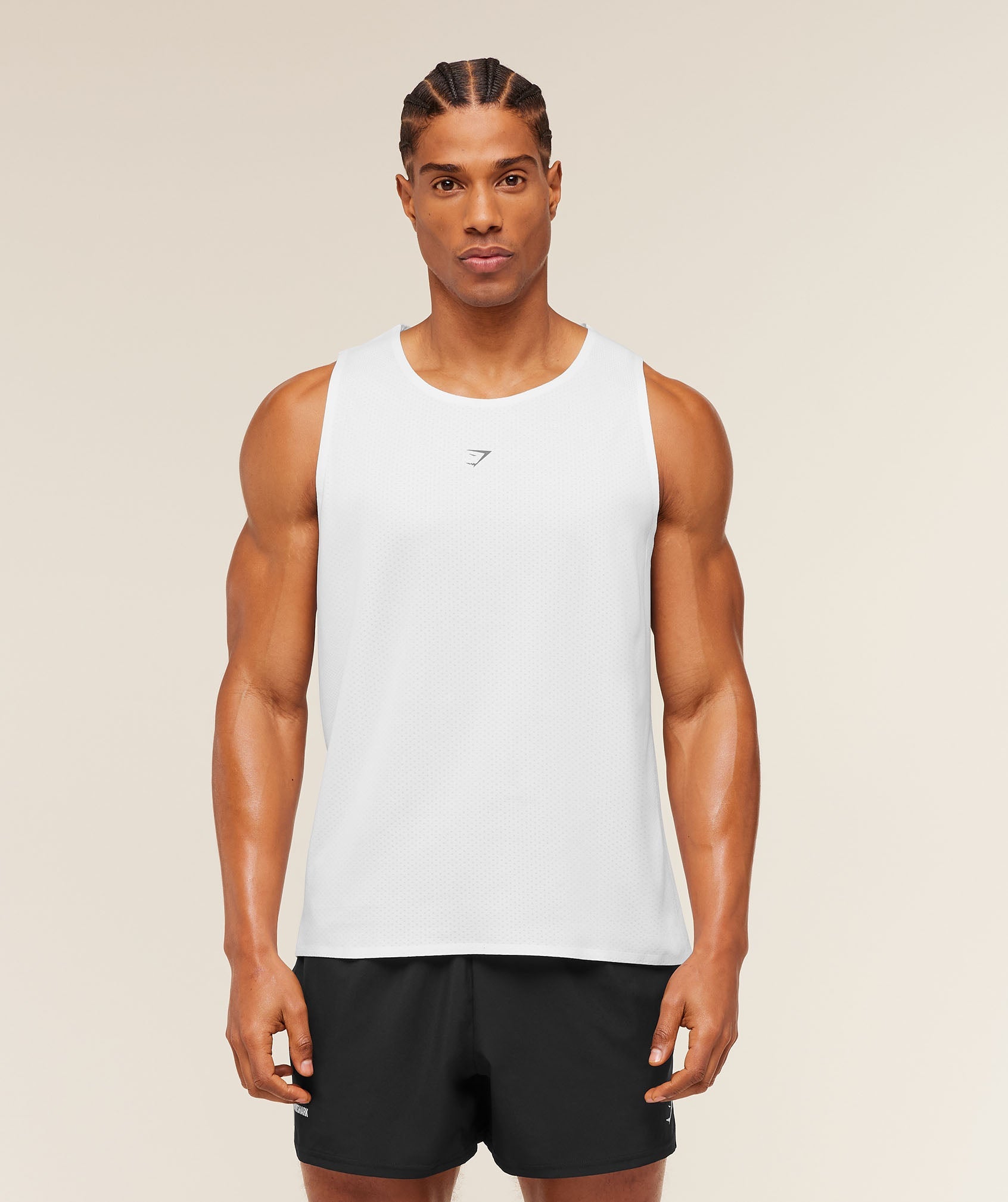 Gymshark Hybrid Engineered Jacquard Tank White