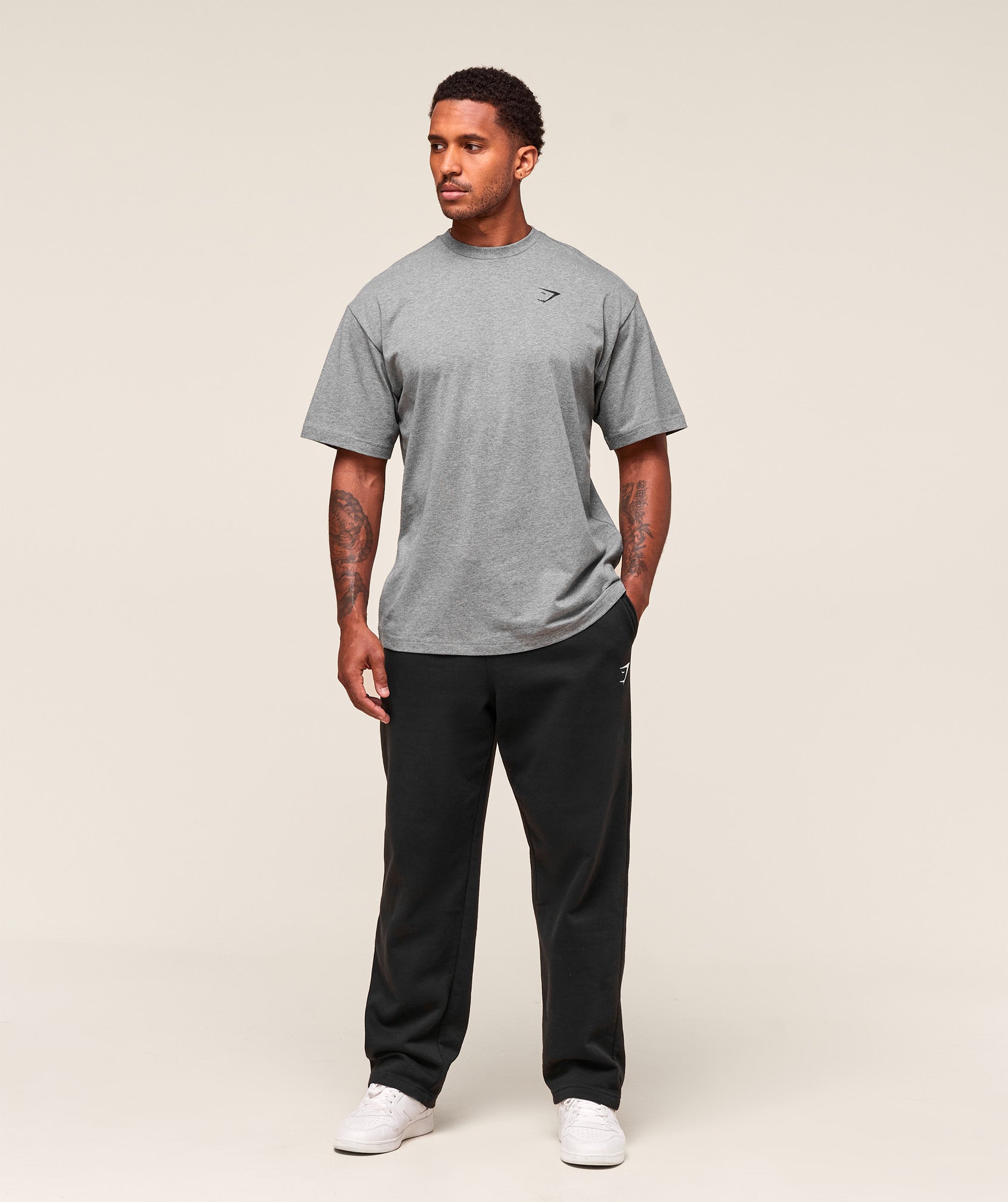 Gymshark Essential Oversized T-Shirt Charcoal Grey Marl