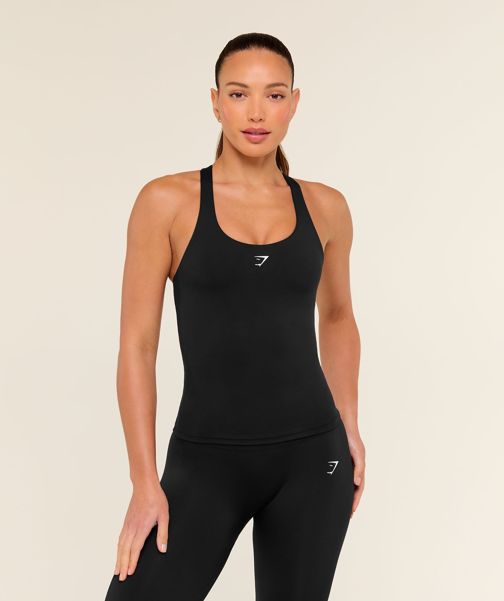 Women's Gymshark Everyday Racer Back Tank With Shelf Black