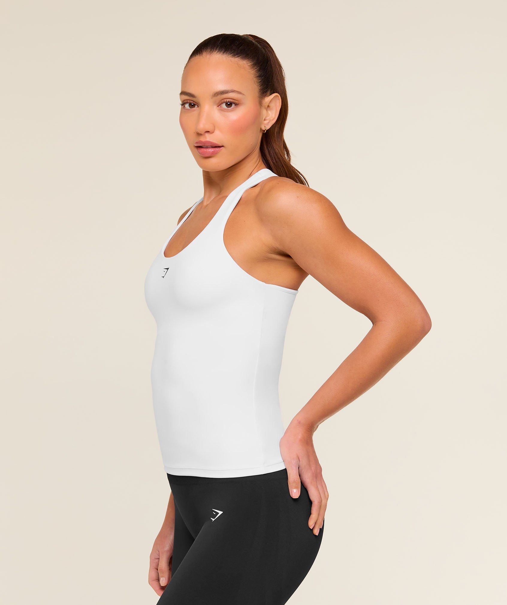 Women's Gymshark Everyday Racer Back Tank With Shelf White