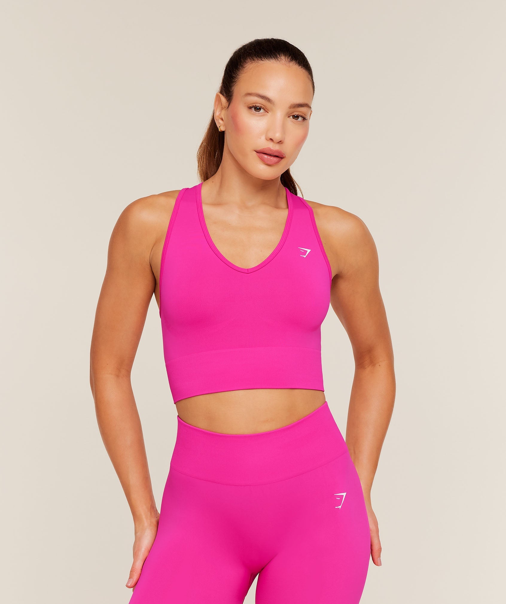 Women's Gymshark Everyday Seamless Crop Tank Super-Set Pink