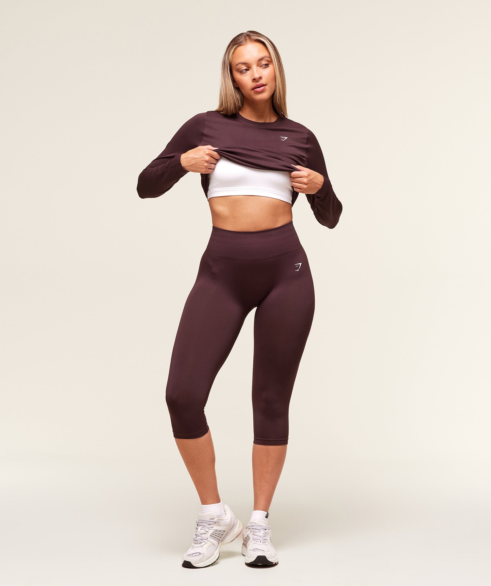 Women's Gymshark Everyday Seamless Long Sleeve Top Cherry Purple