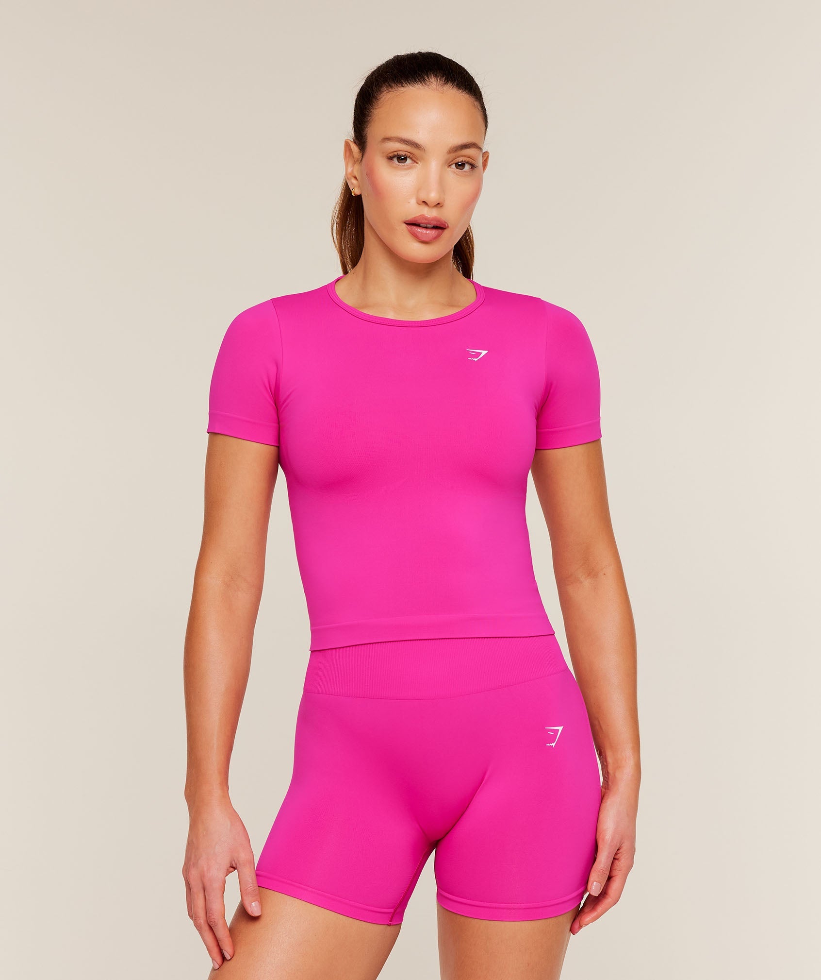 Women's Gymshark Everyday Seamless Short Sleeve Top Super-Set Pink