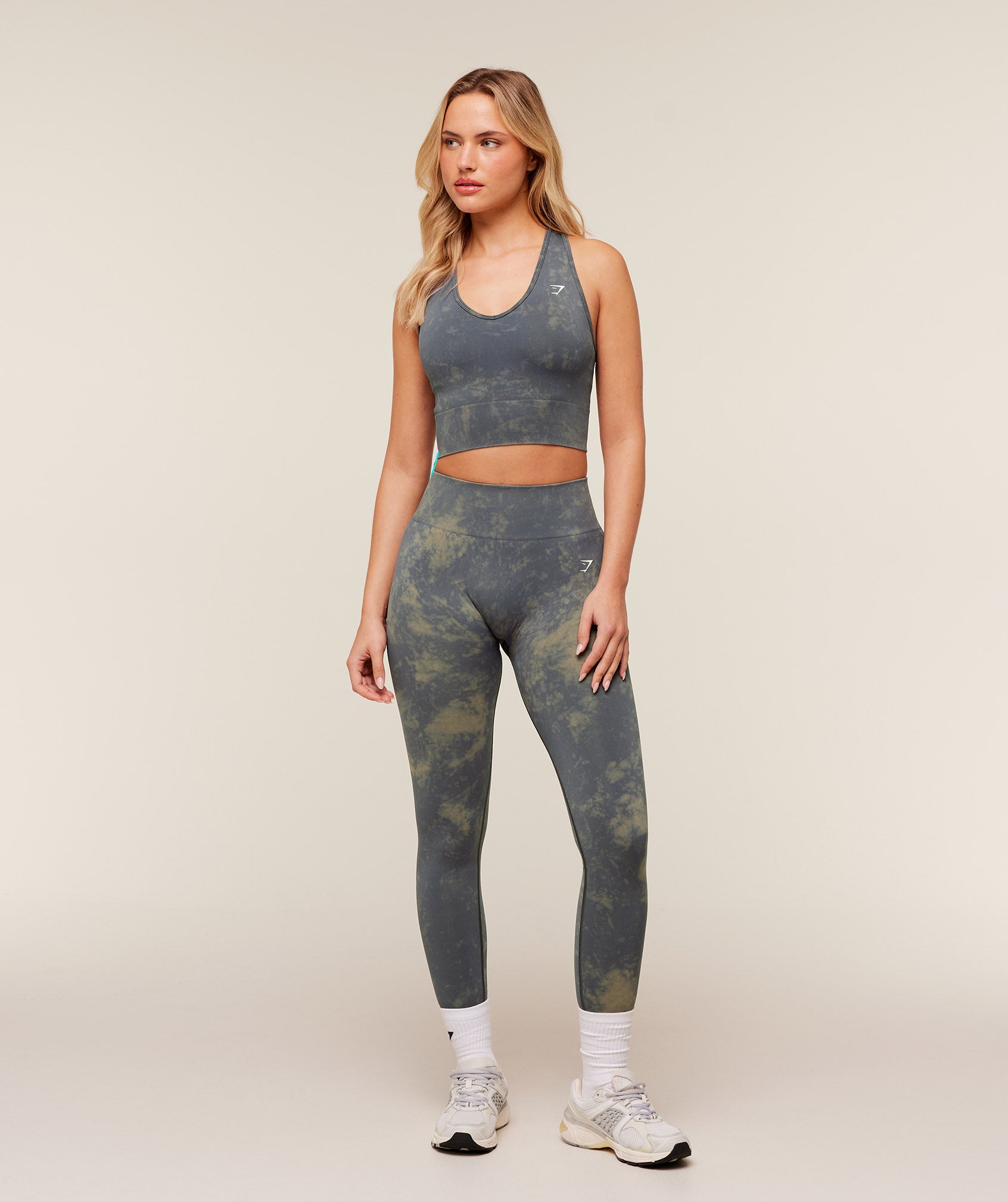 Women's Gymshark Washed Crop Tank Grey Wash