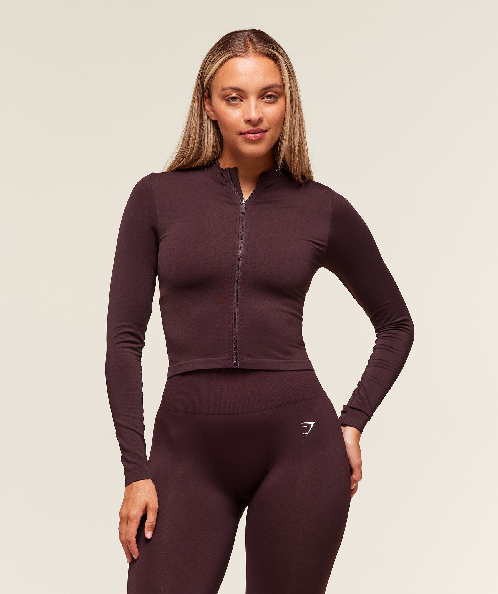 Women's Gymshark Everyday Seamless Zip Tracktop Cherry Purple