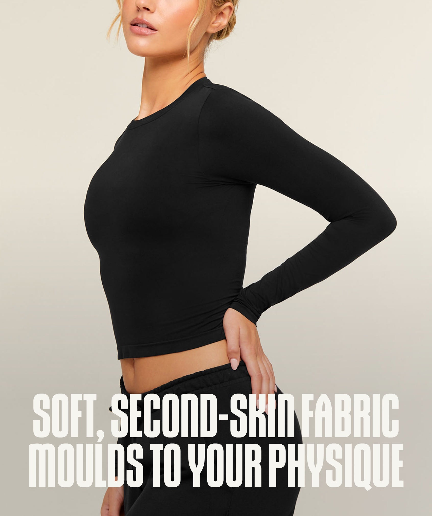 Women's Gymshark Featherform Long Sleeve T-Shirt Black