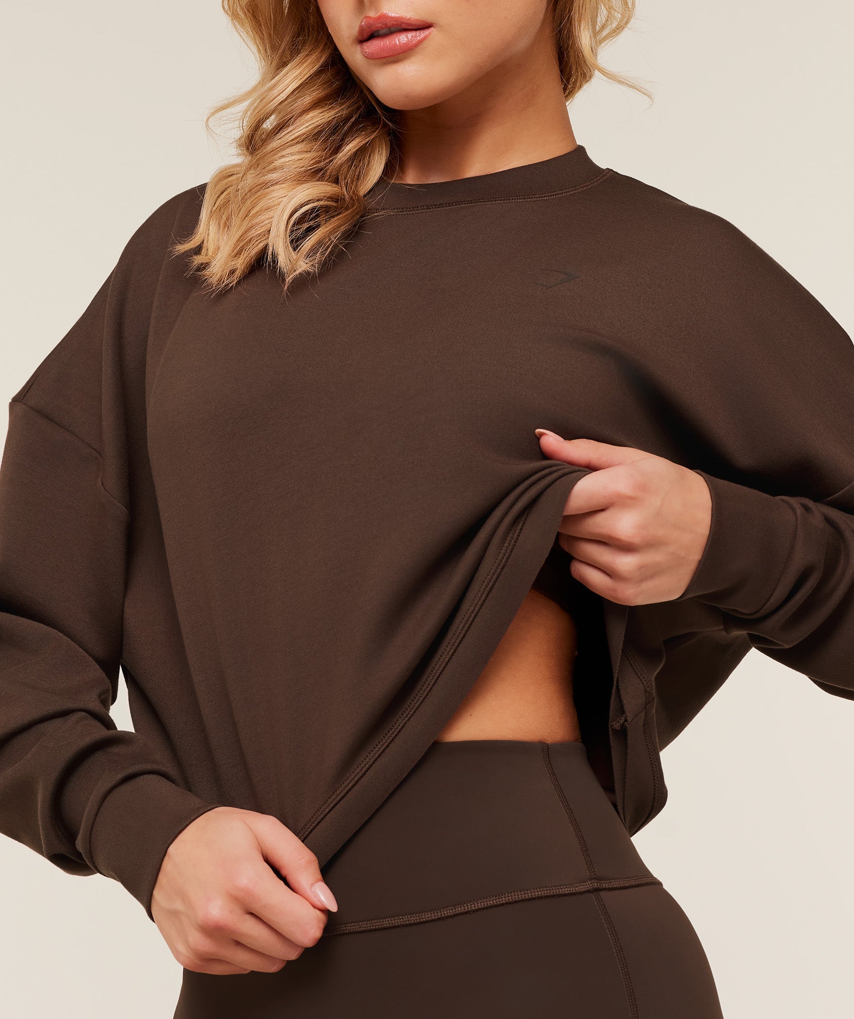 Women's Gymshark Flow Long Sleeve Top Archive Brown