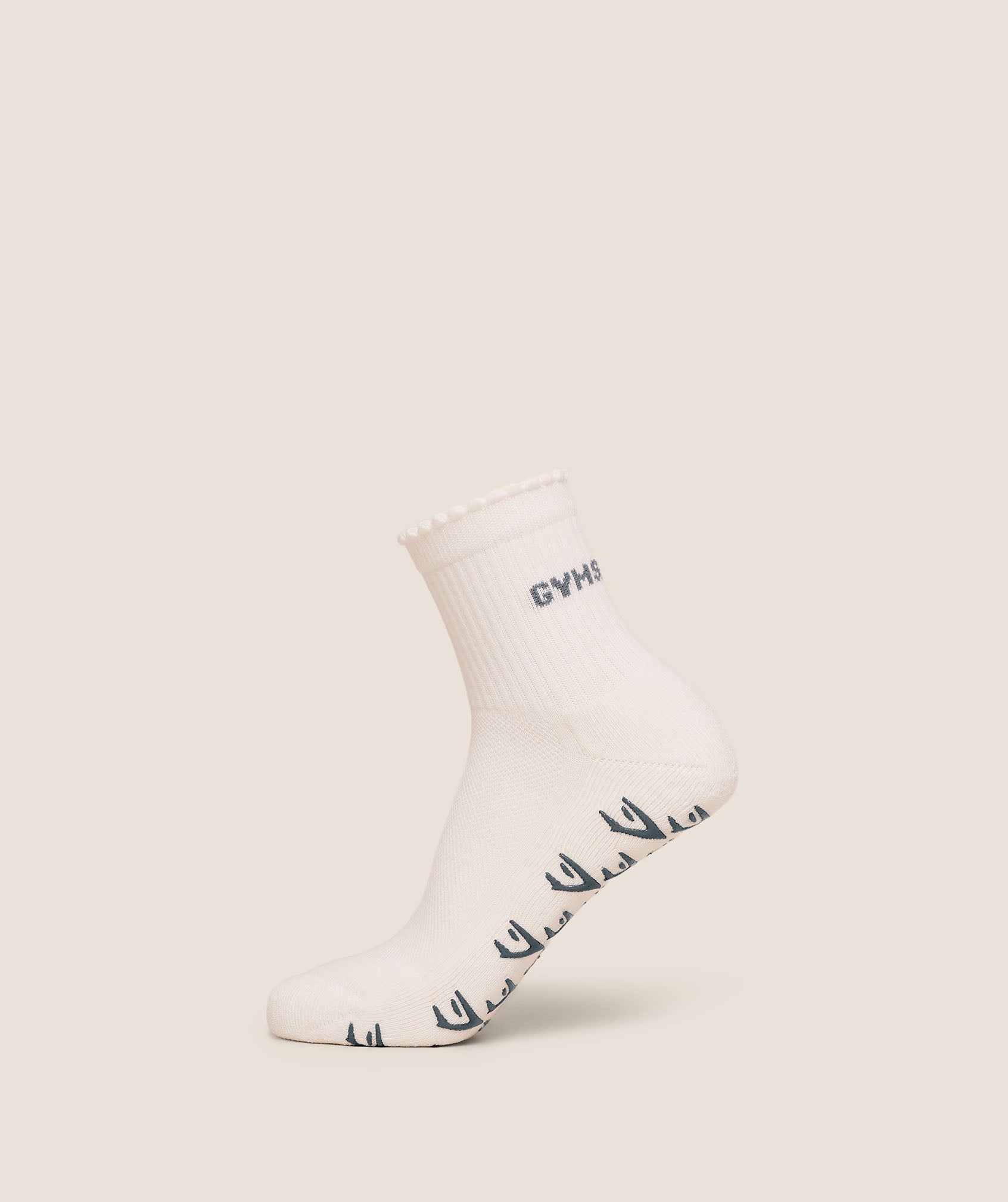 Women's Gymshark Frill Pilates Midi Sock Soft White