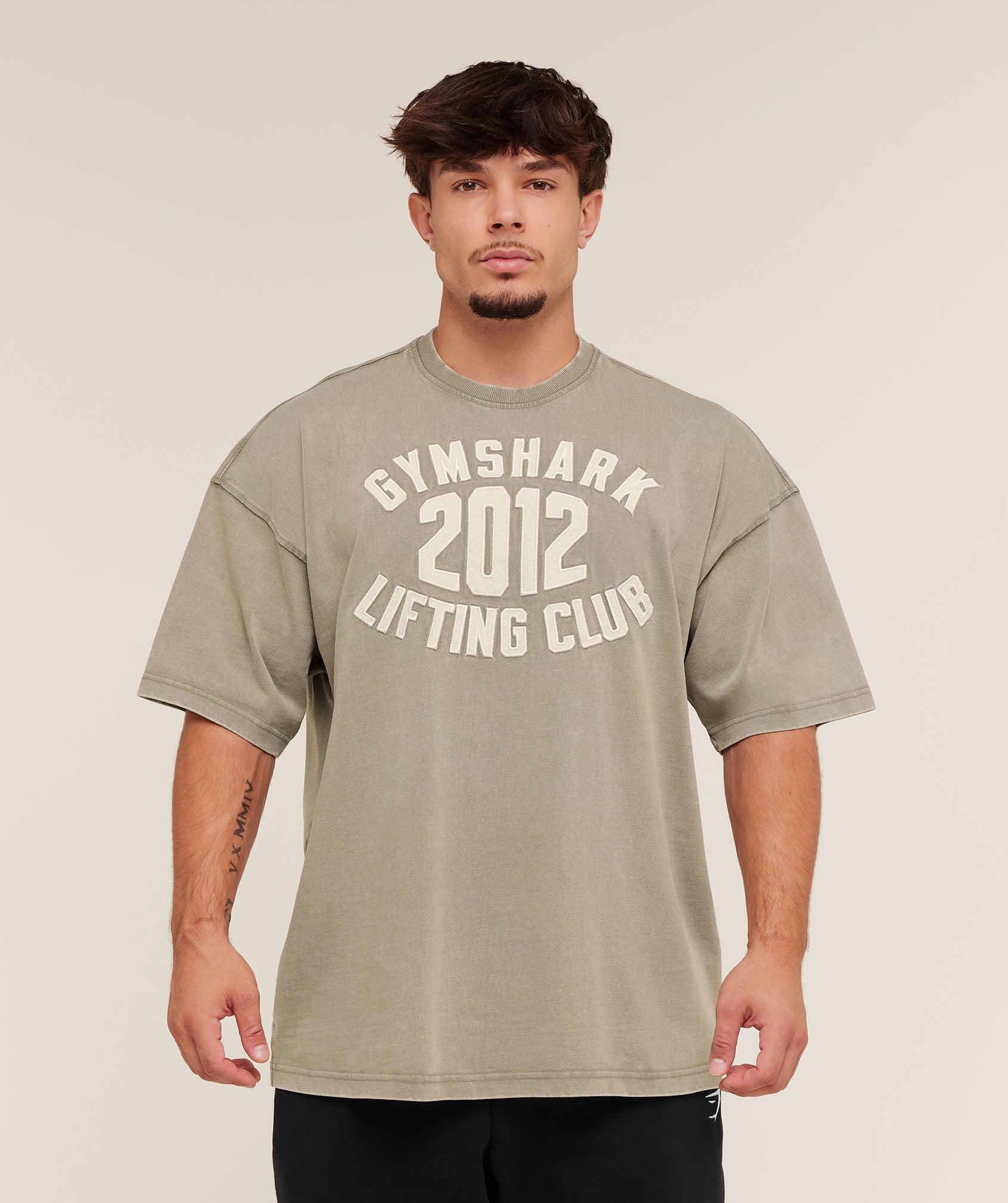 Gymshark 2012 Lifting Club T-Shirt Linen Brown