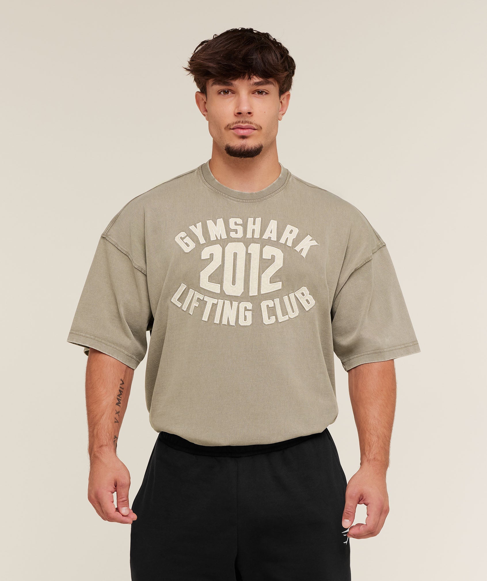 Gymshark 2012 Lifting Club T-Shirt Linen Brown