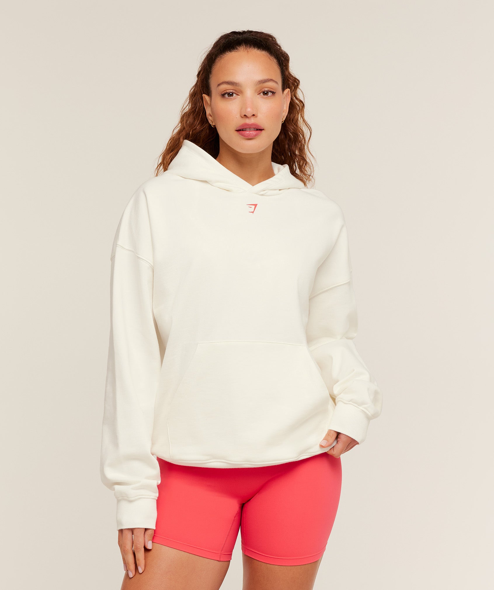 Women's Gymshark Après-Lift Club Oversized Hoodie Gs Soft White