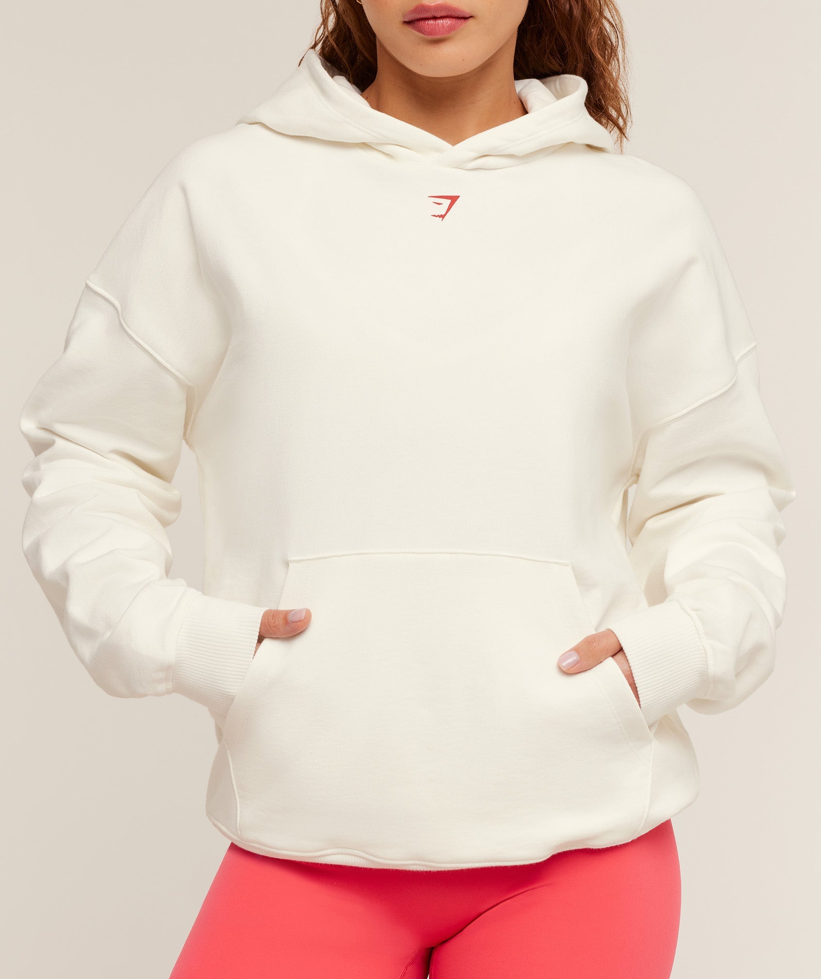 Women's Gymshark Après-Lift Club Oversized Hoodie Gs Soft White