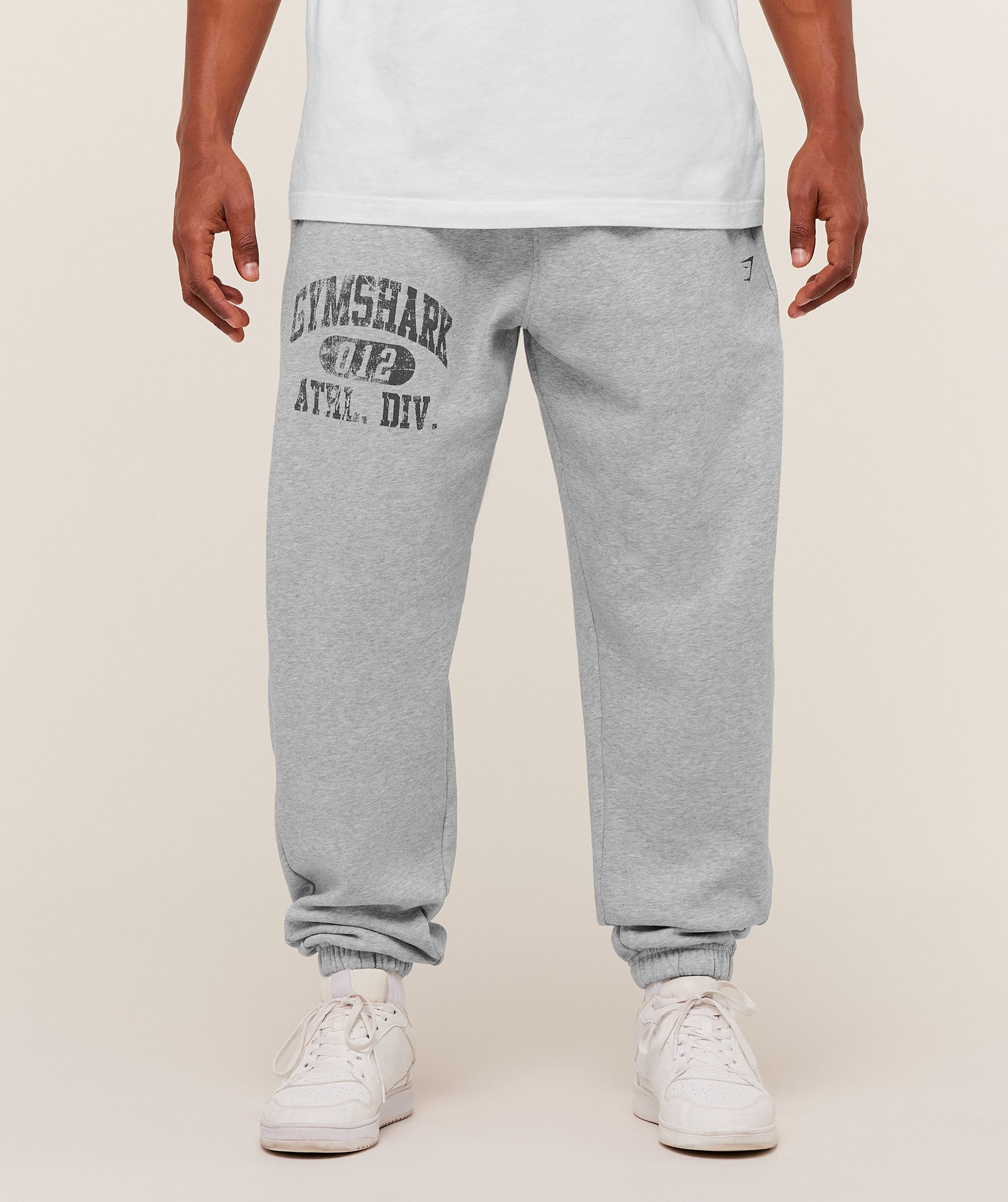 Gymshark Athletic Division Graphic Joggers Light Grey Core Marl