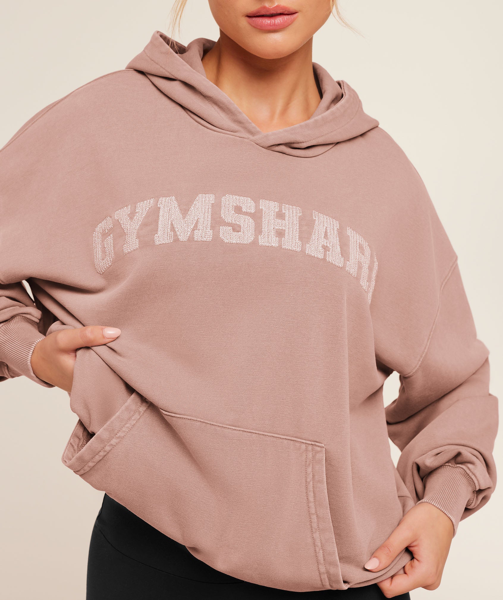 Women's Gymshark Chainstitch Graphic Hoodie Chestnut Pink