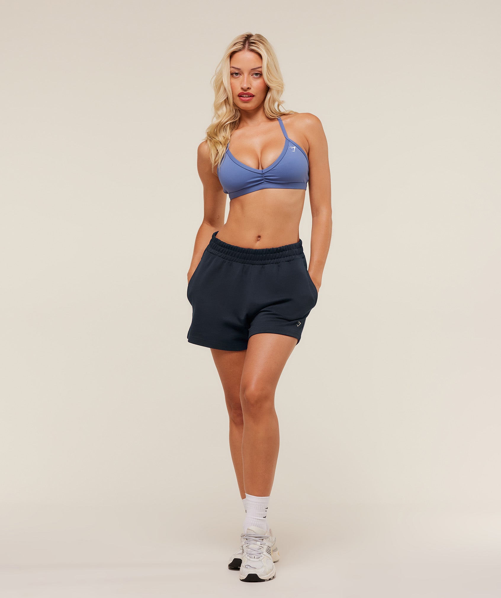 Women's Gymshark Collegiate Graphic Short Heavy Blue