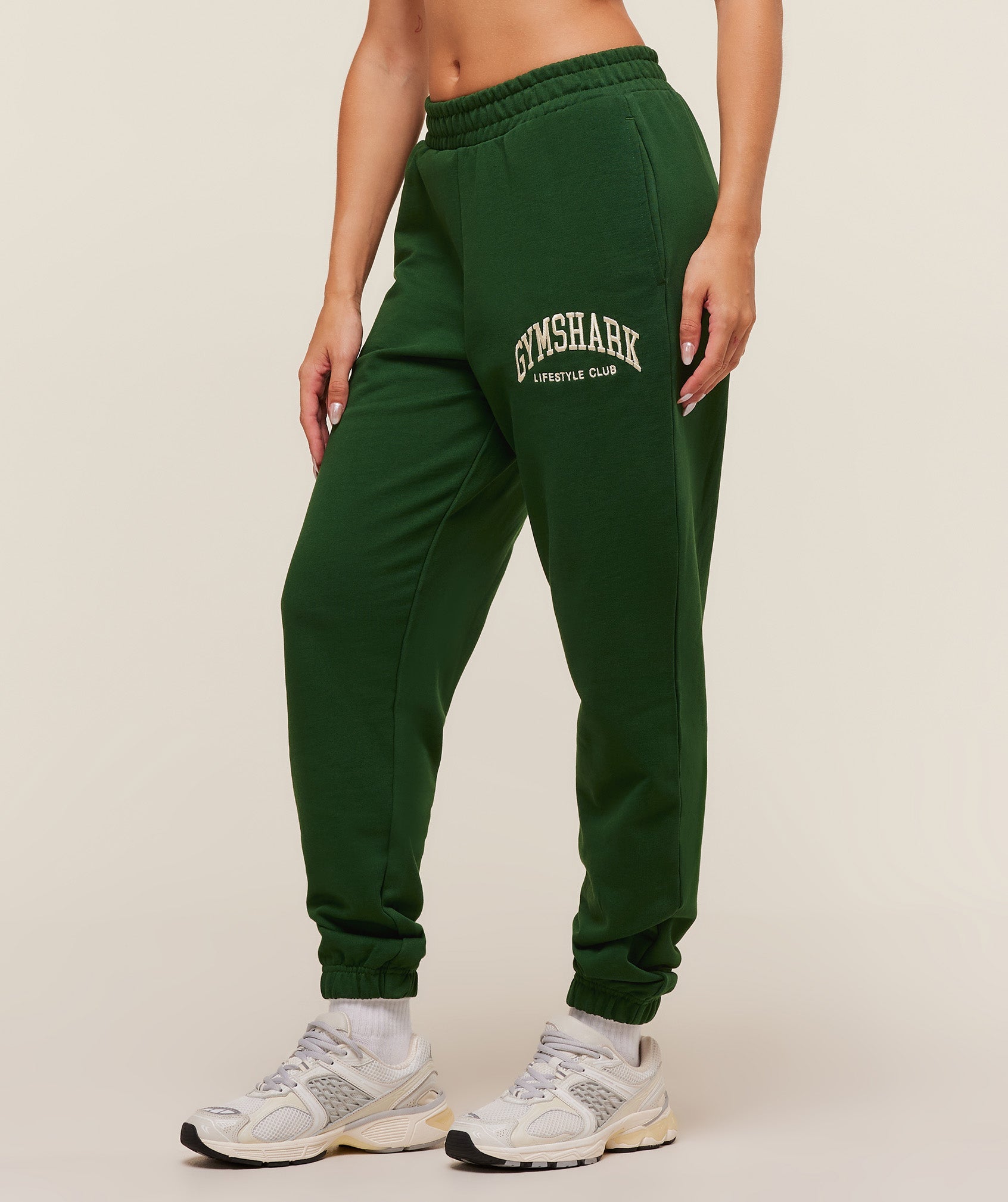Women's Gymshark Collegiate Graphic Joggers Athletic Green