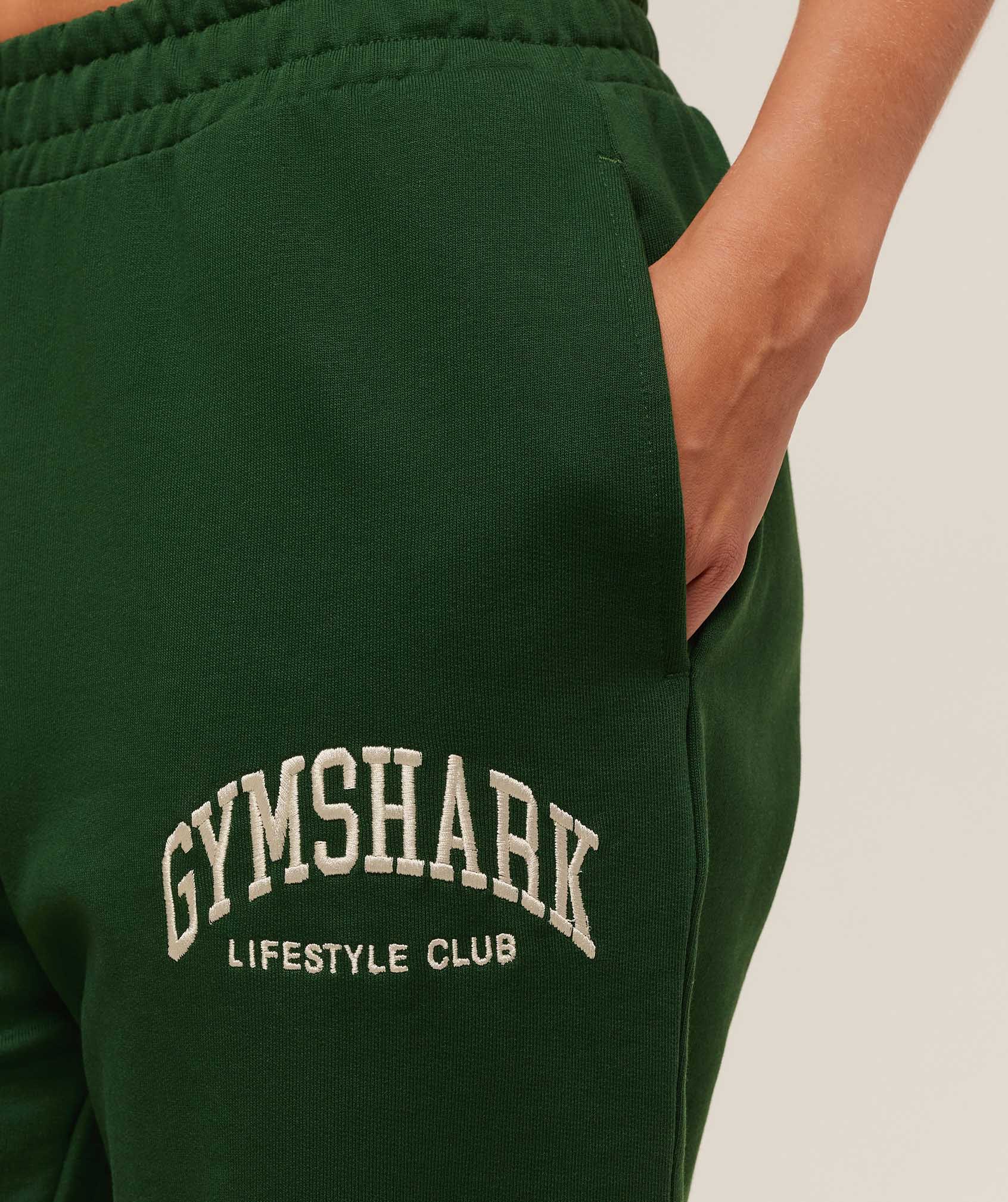 Women's Gymshark Collegiate Graphic Joggers Athletic Green