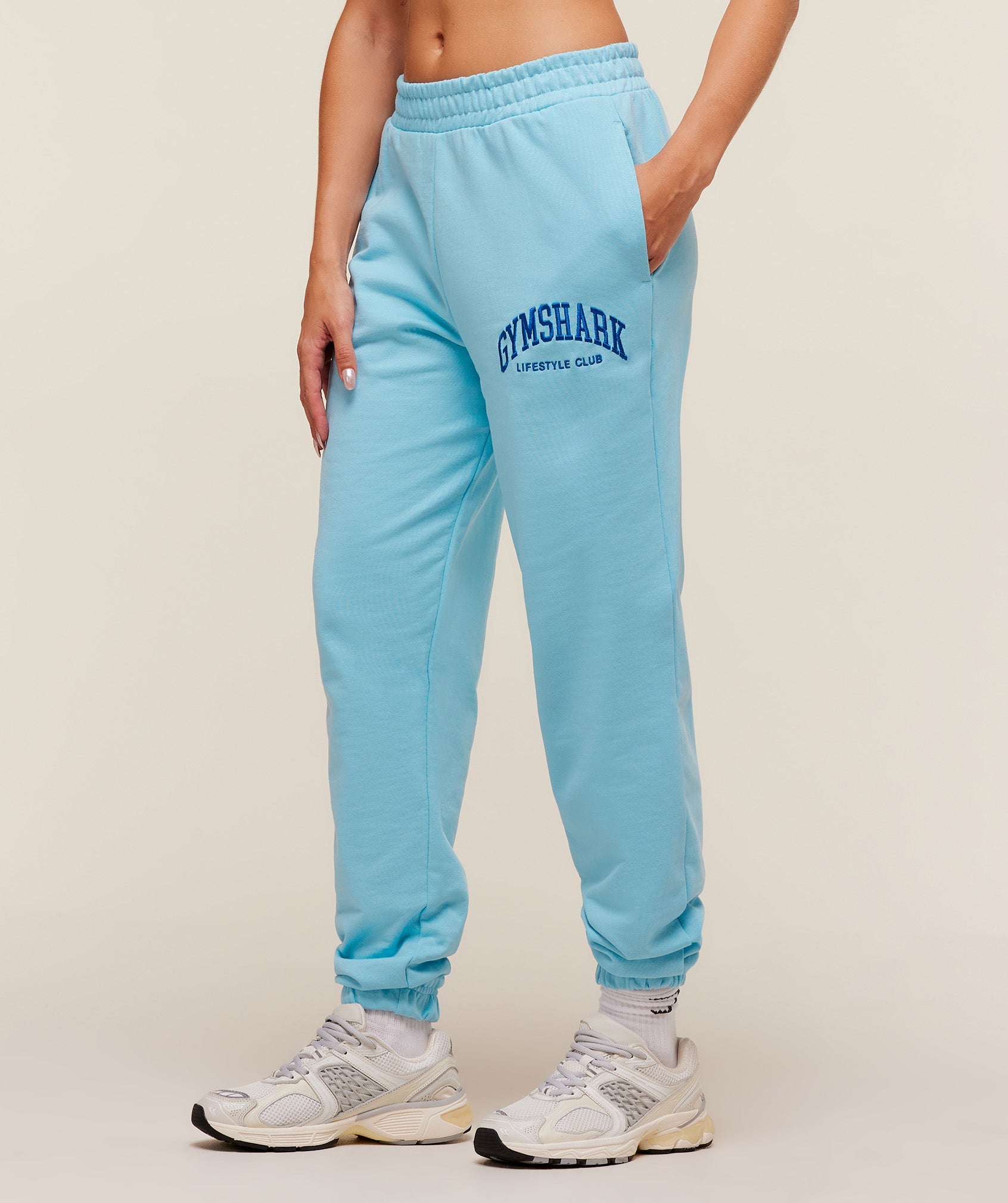 Women's Gymshark Collegiate Graphic Joggers Athletic Light Blue