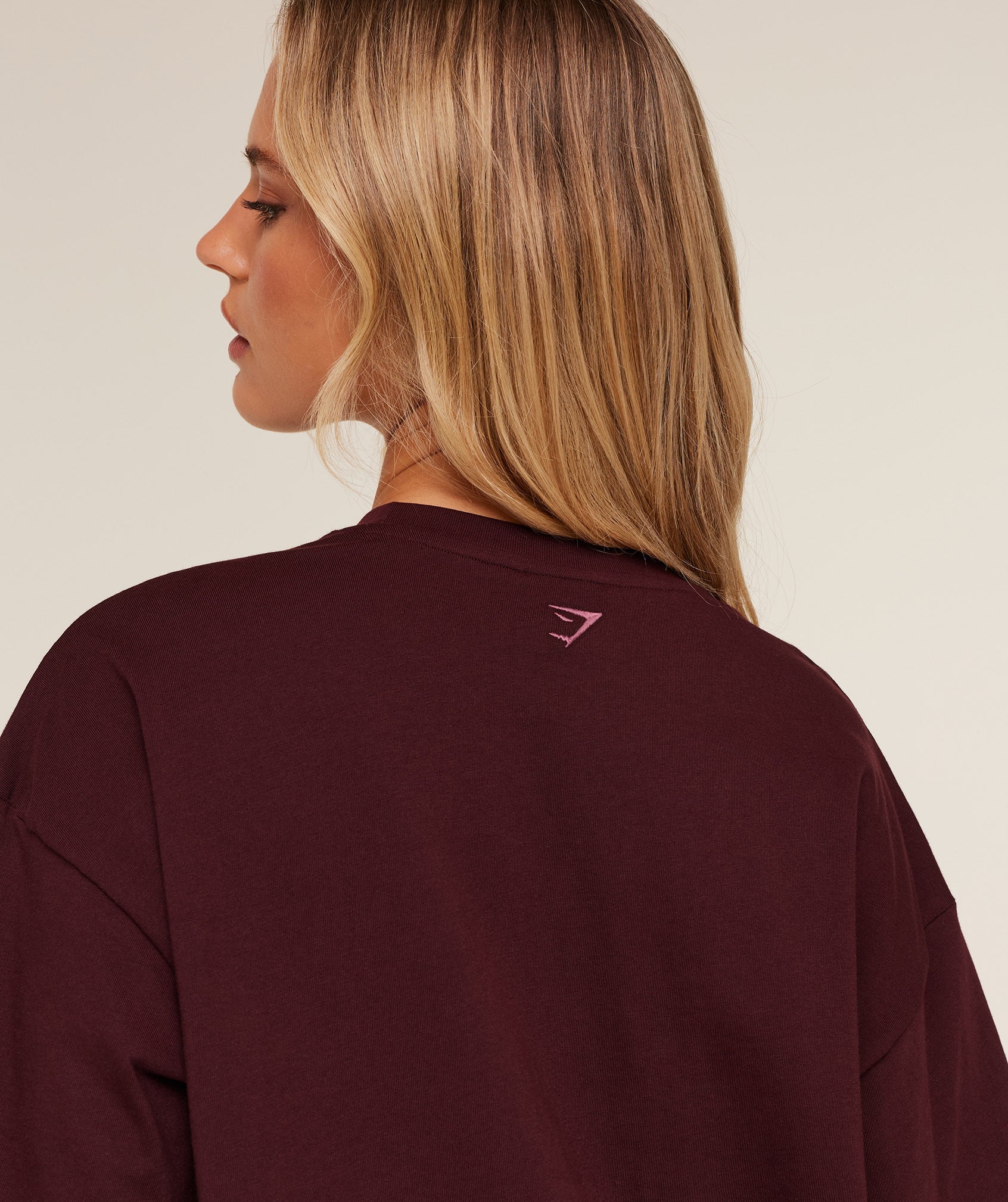 Women's Gymshark Collegiate Graphic T-Shirt Gs Rich Maroon