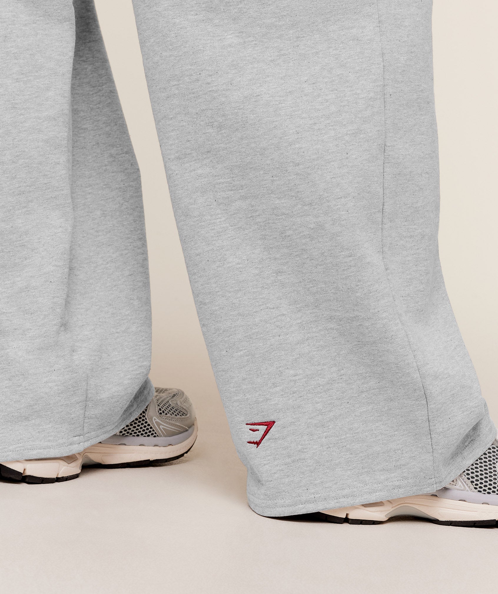 Women's Gymshark Collegiate Graphic Straight Leg Jogger Light Grey Core Marl