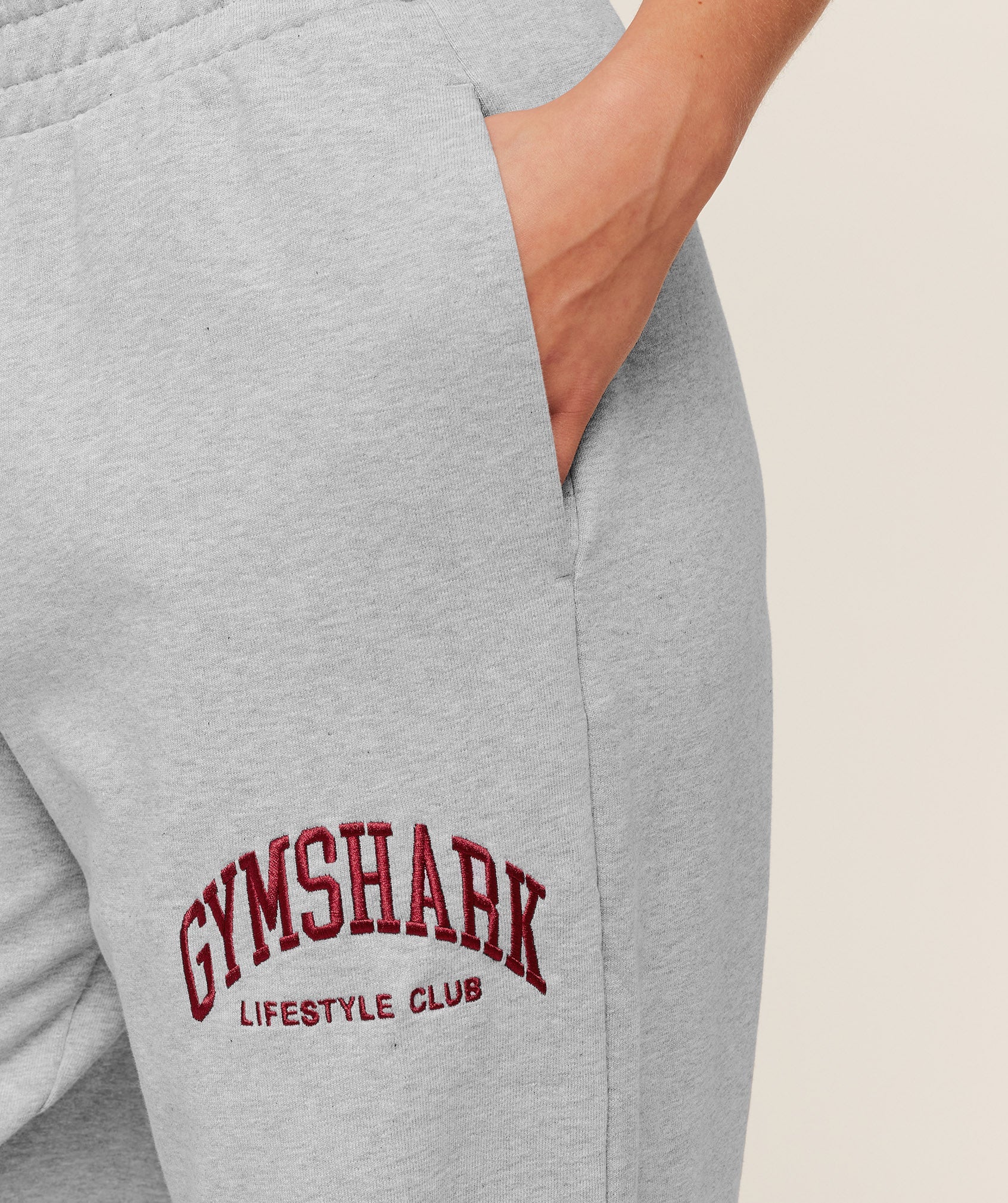 Women's Gymshark Collegiate Graphic Straight Leg Jogger Light Grey Core Marl