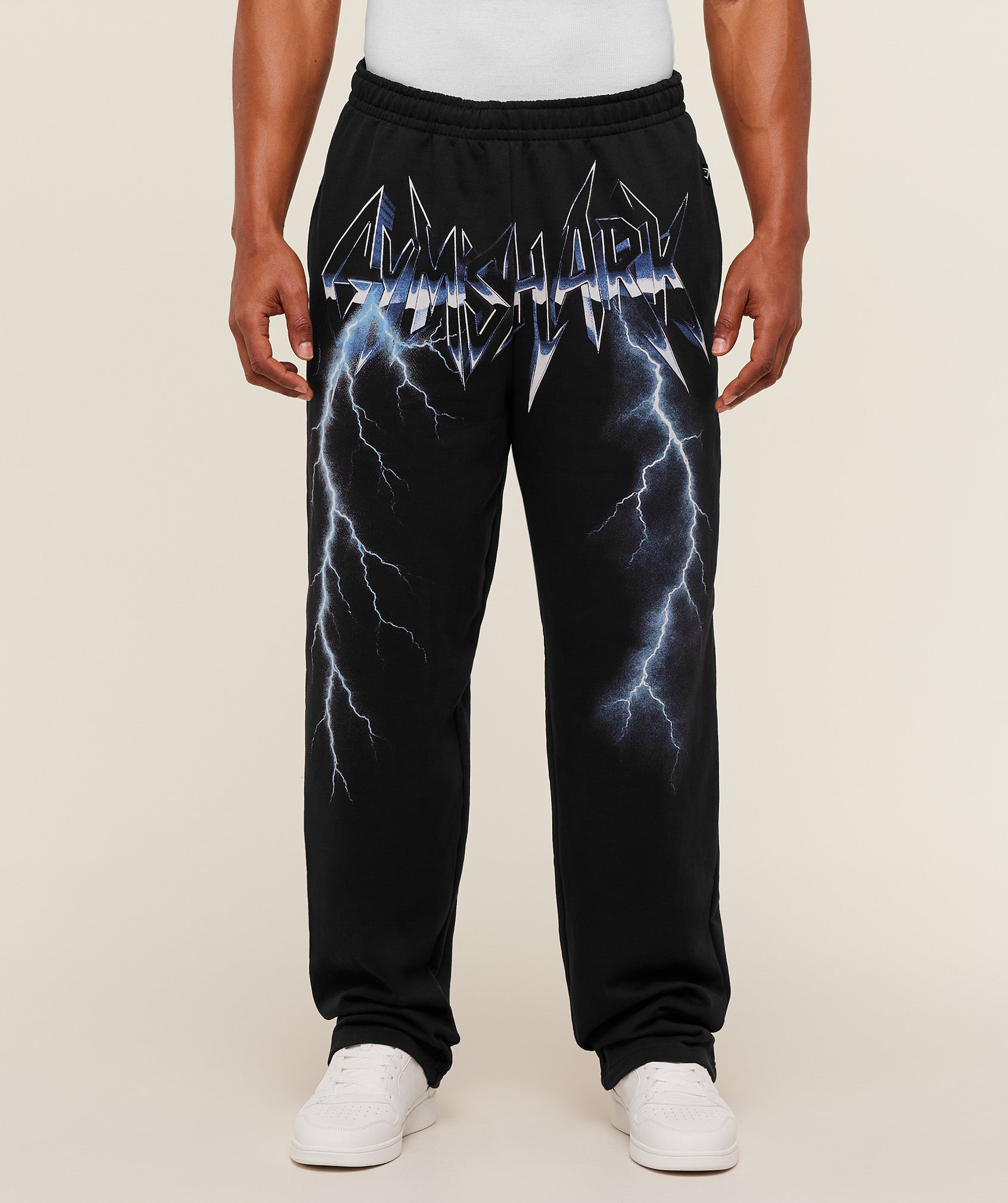Gymshark Eagle Band Style Graphic Straight Leg Pants Gs Black
