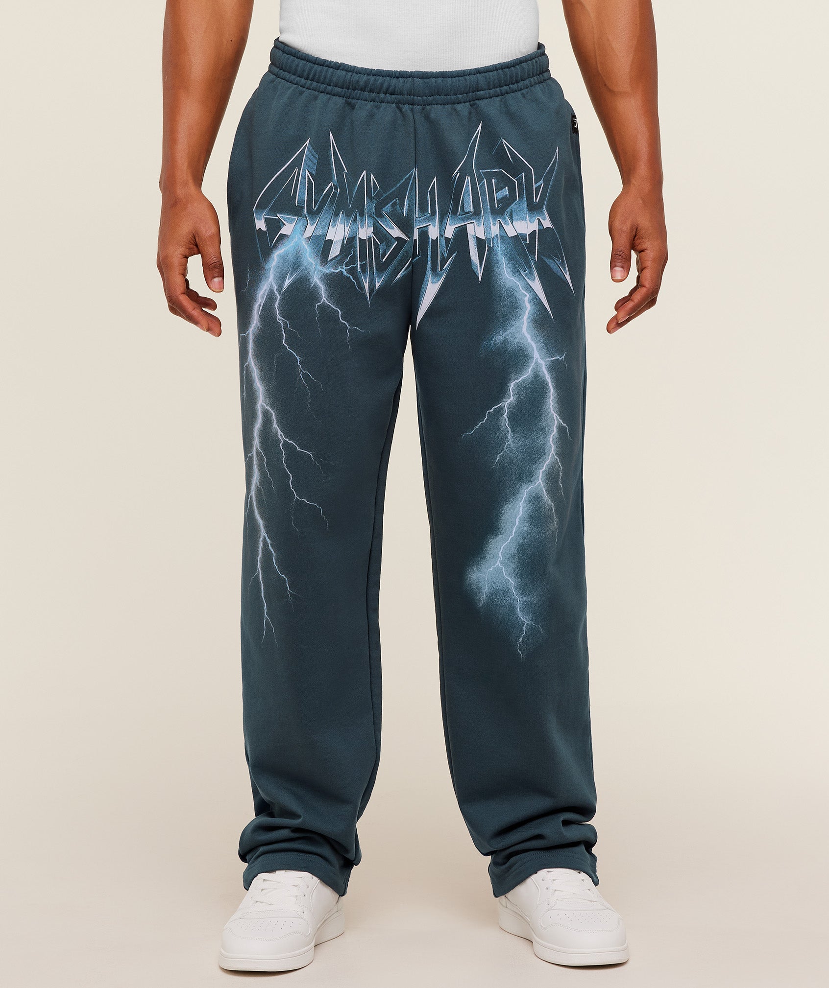Gymshark Eagle Band Style Graphic Straight Leg Pants Gs Stealth Blue