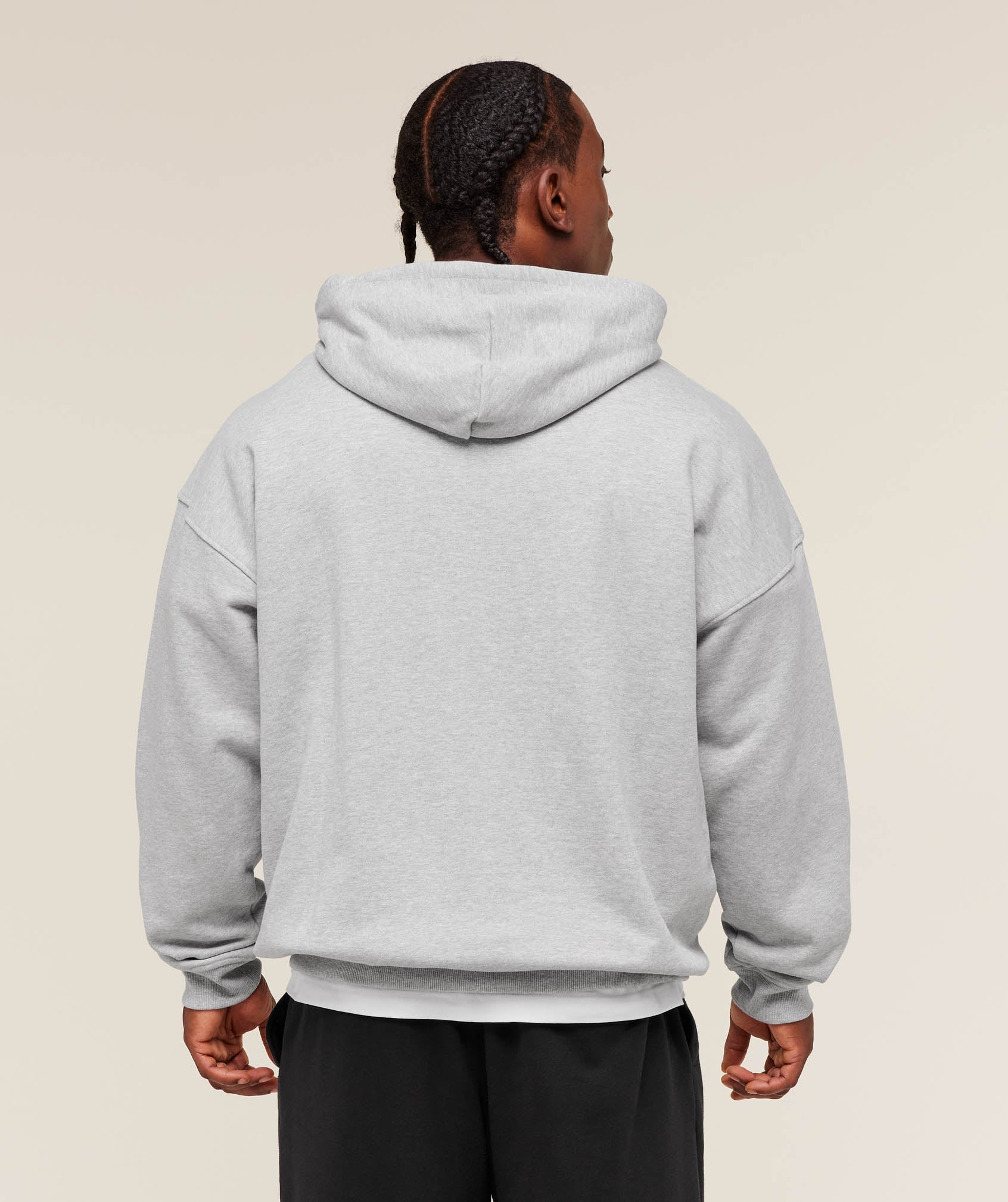 Gymshark Fade Graphic Zip Up Hoodie Light Grey Core Marl