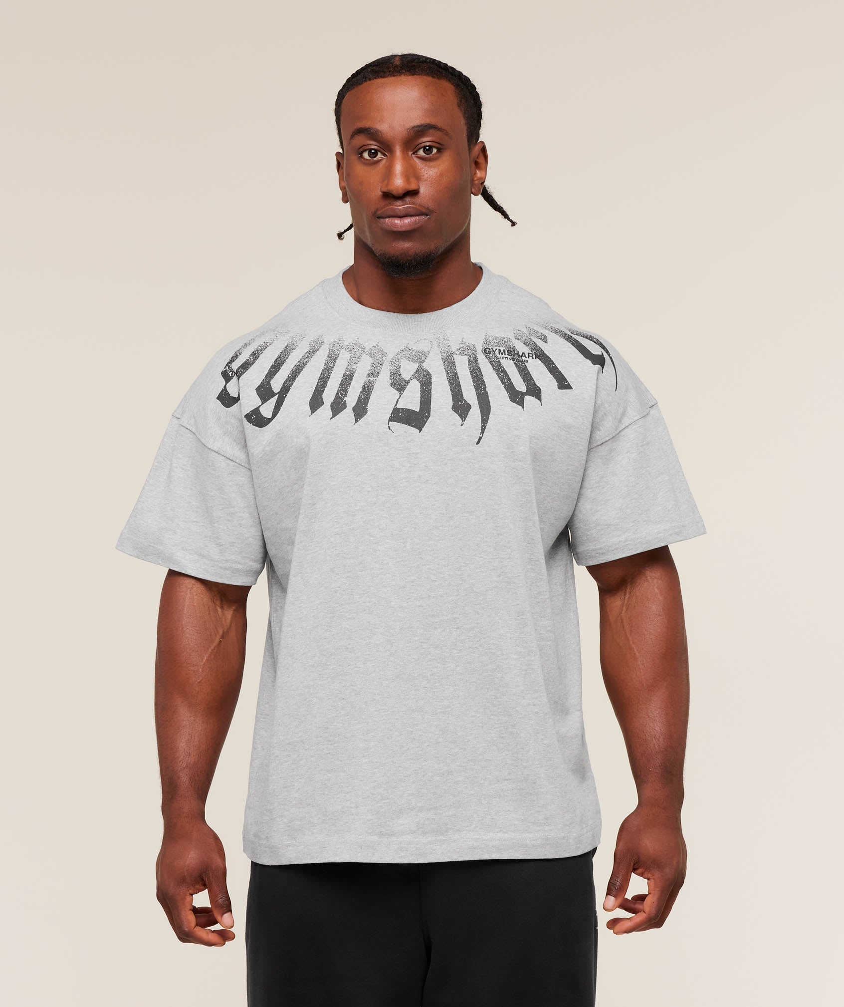 Gymshark Fade Graphic T-Shirt Light Grey Core Marl