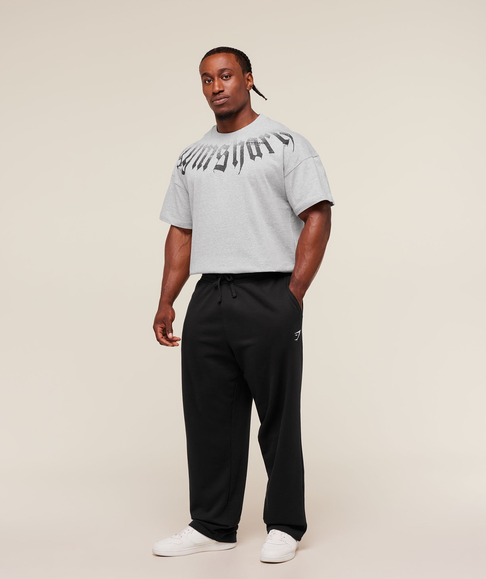 Gymshark Fade Graphic T-Shirt Light Grey Core Marl