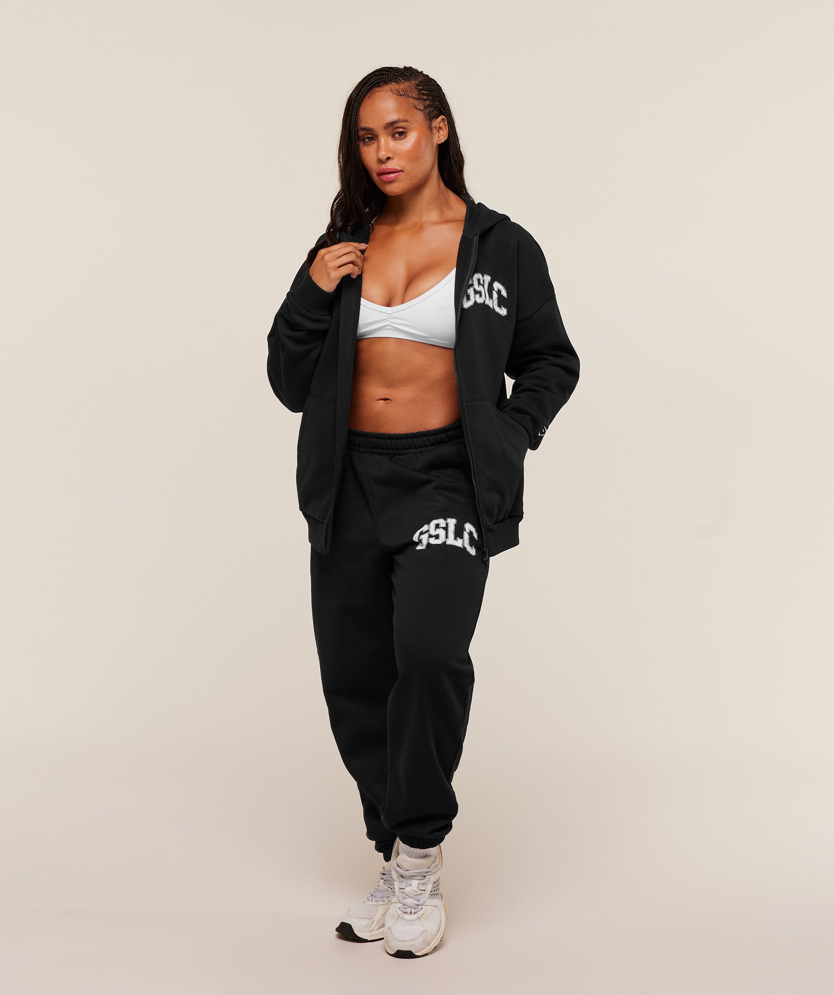 Women's Gymshark Gslc Graphic Zip Up Hoodie Black