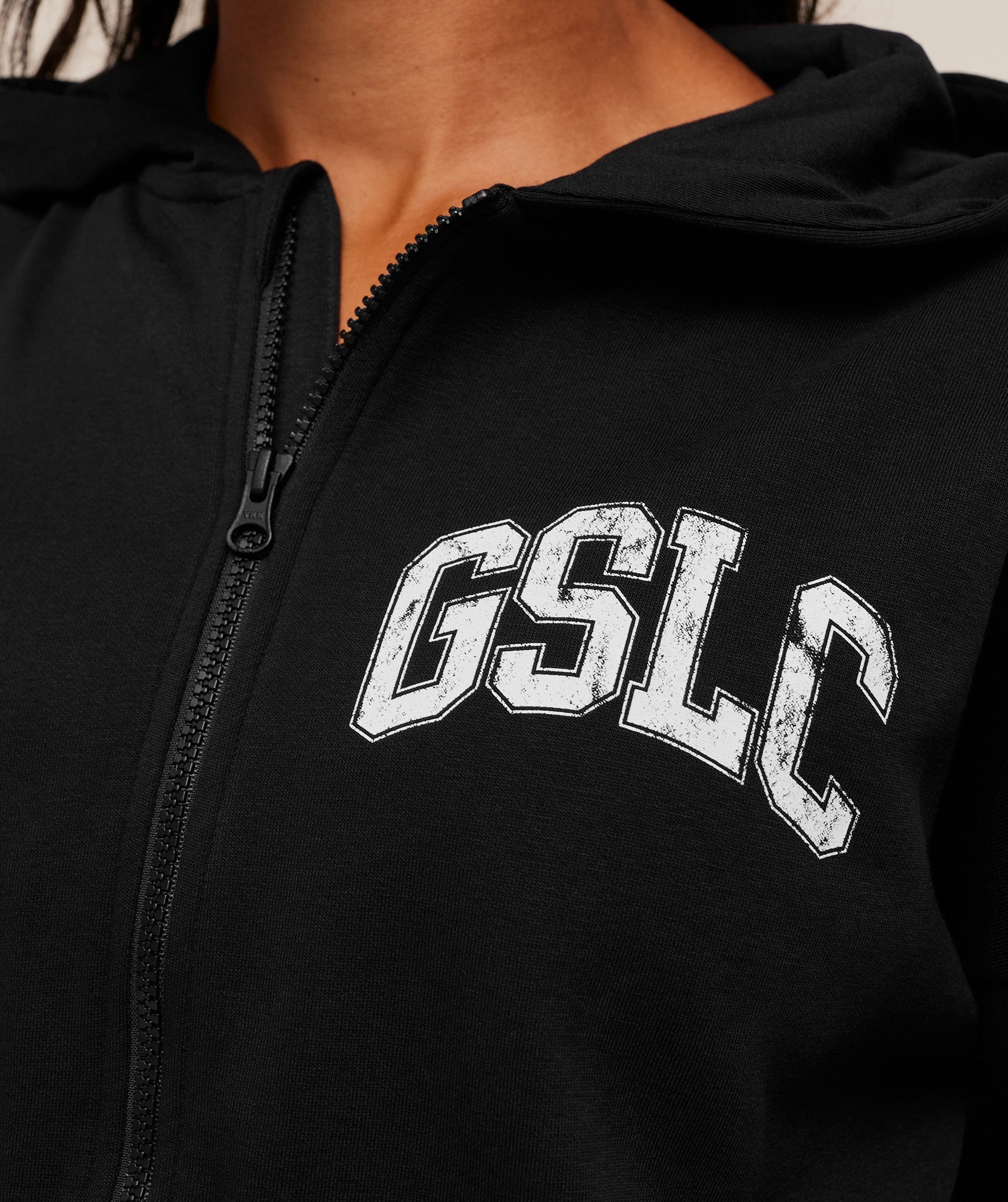 Women's Gymshark Gslc Graphic Zip Up Hoodie Black