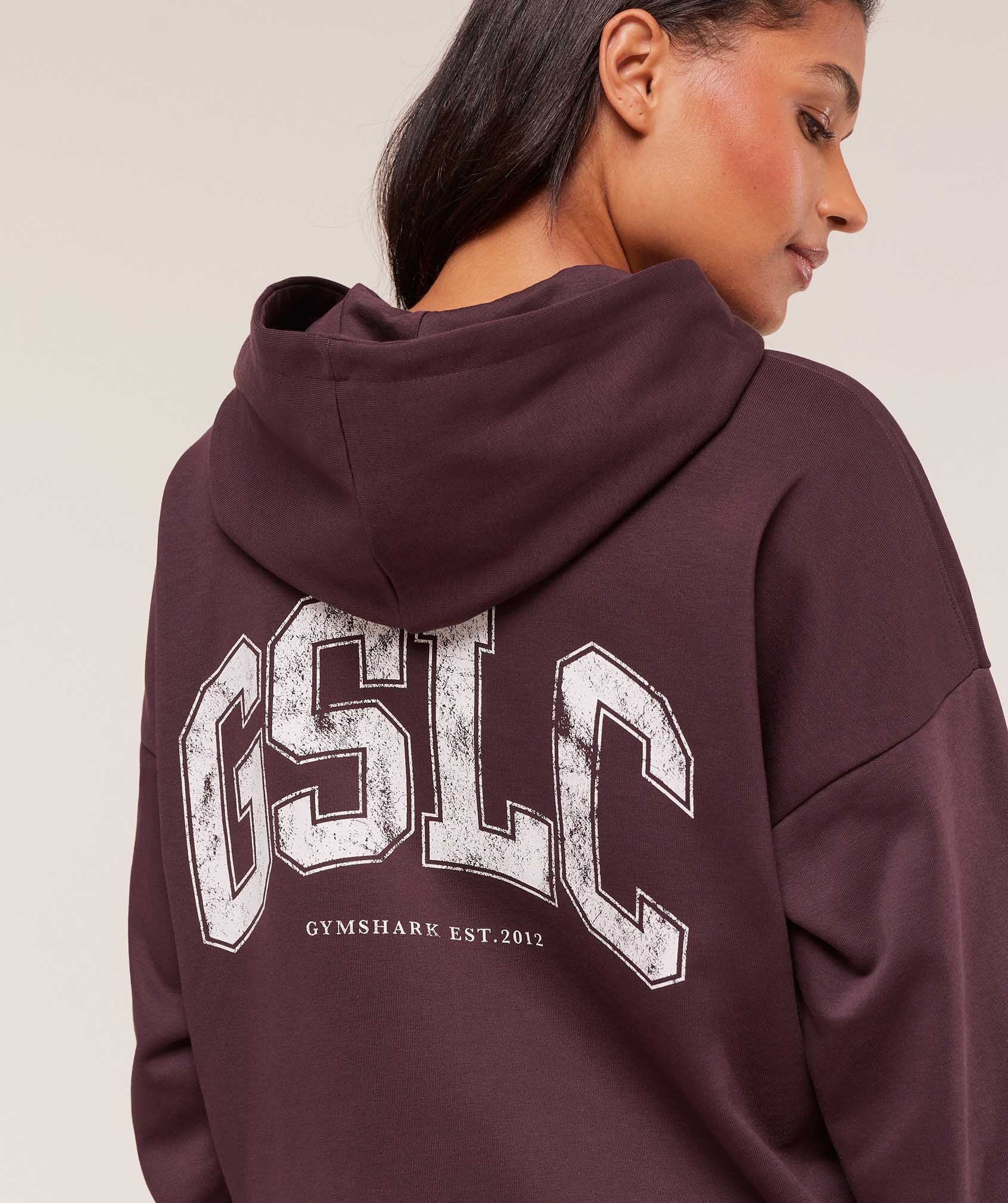 Women's Gymshark Gslc Graphic Zip Up Hoodie Cherry Purple