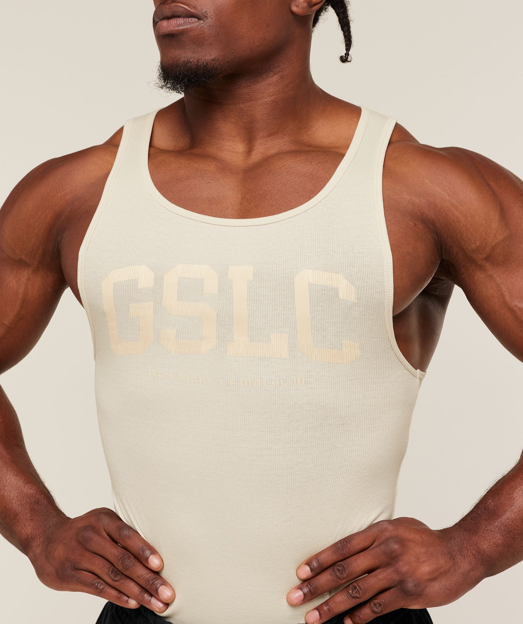 Gymshark Gslc Ribbed Tank Oat White